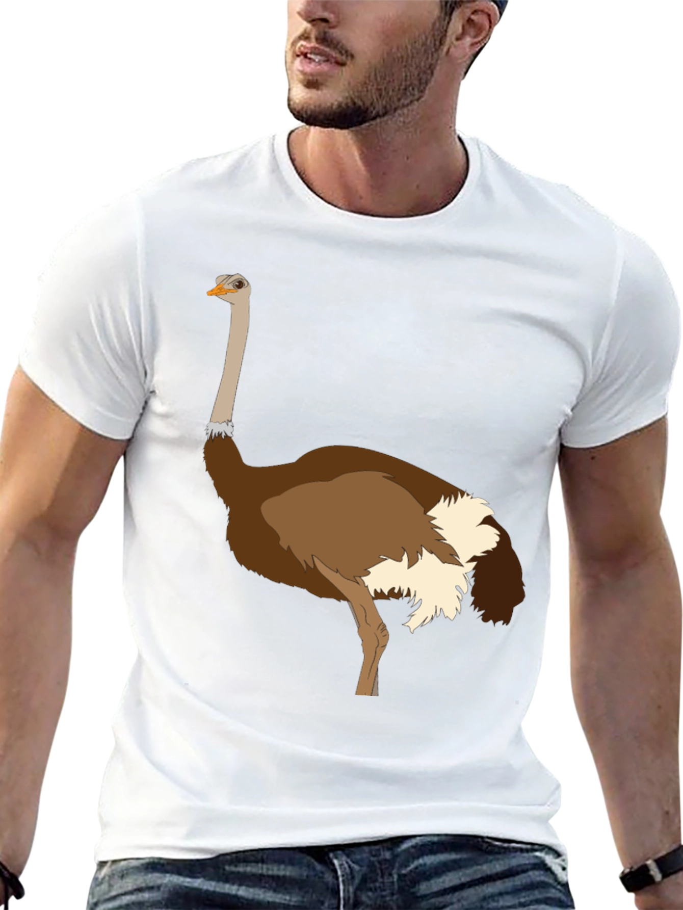 Ostrich Graphic Tee - Unique Bird Design