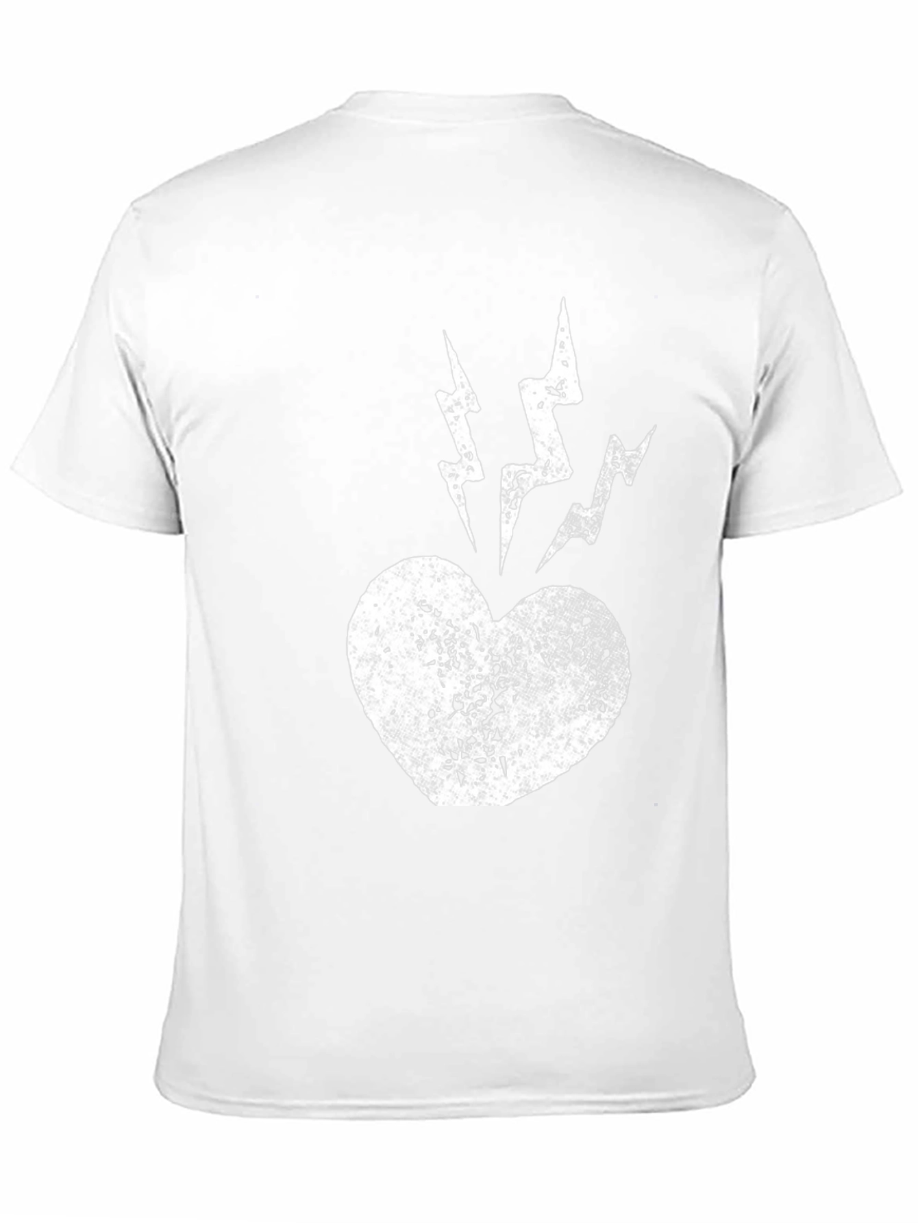 Heart Lightning Bolt Graphic Tee - Black Cotton
