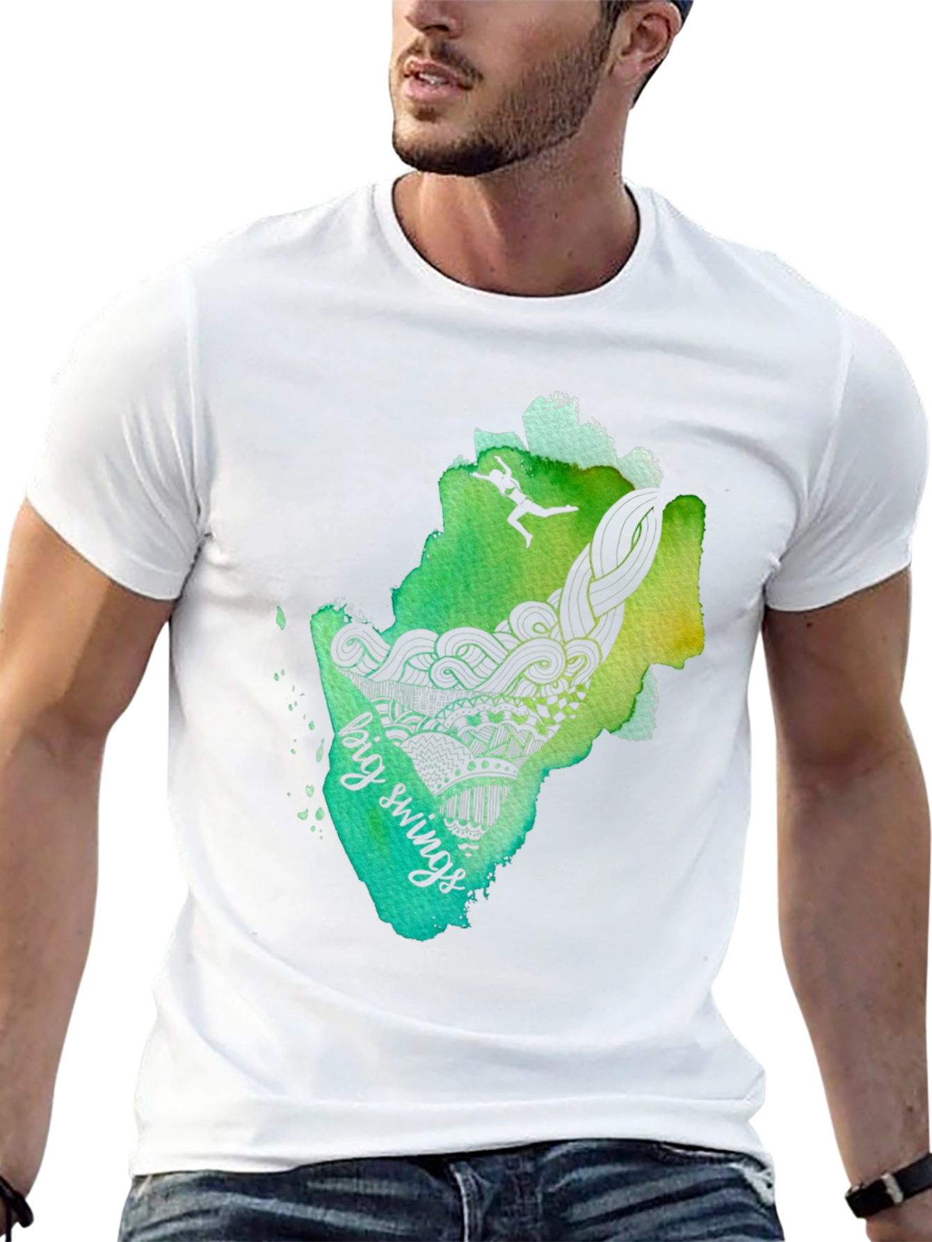 Big Swings Graphic Tee - Black Cotton T-Shirt