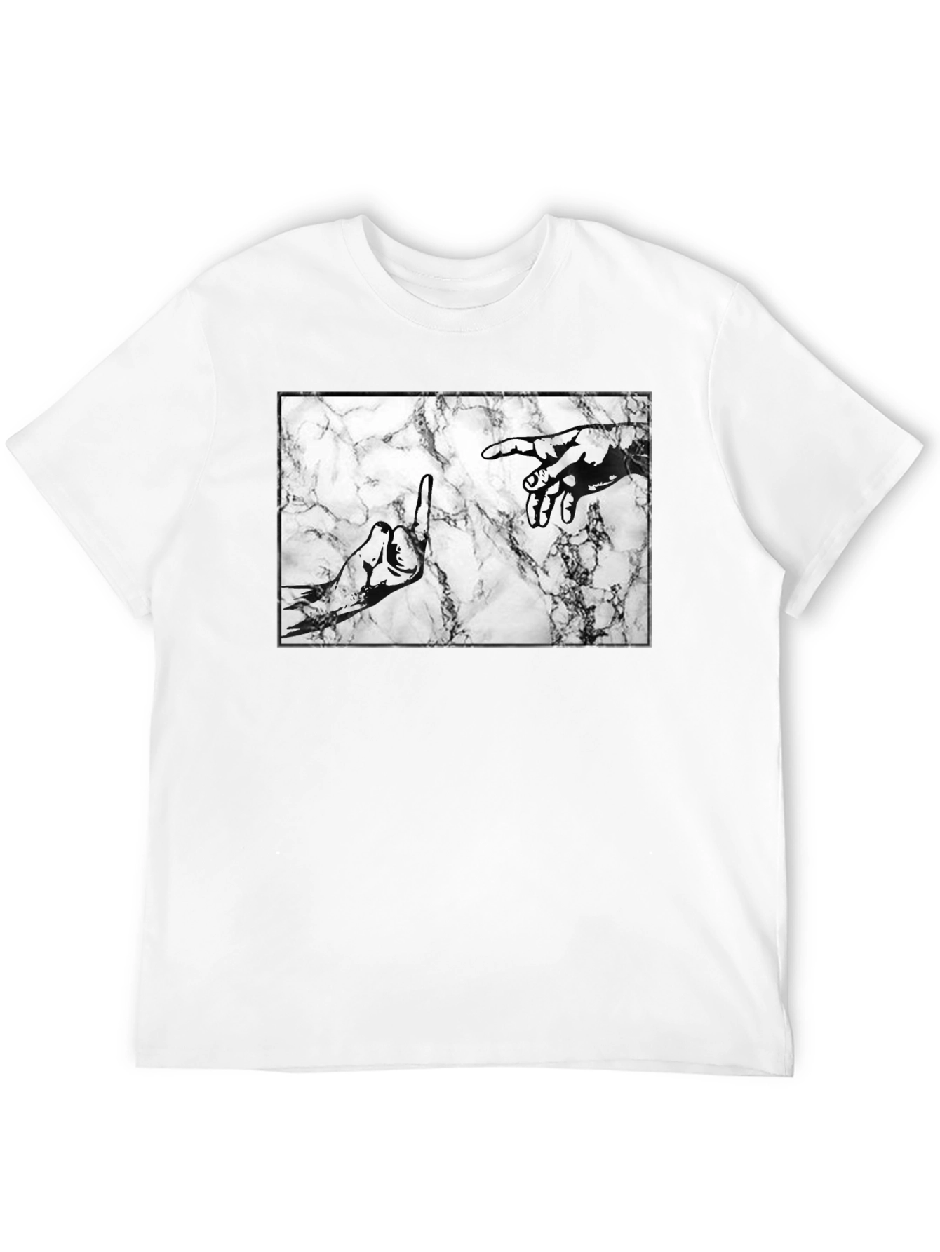 Middle Finger Creation T-Shirt - Marble Background