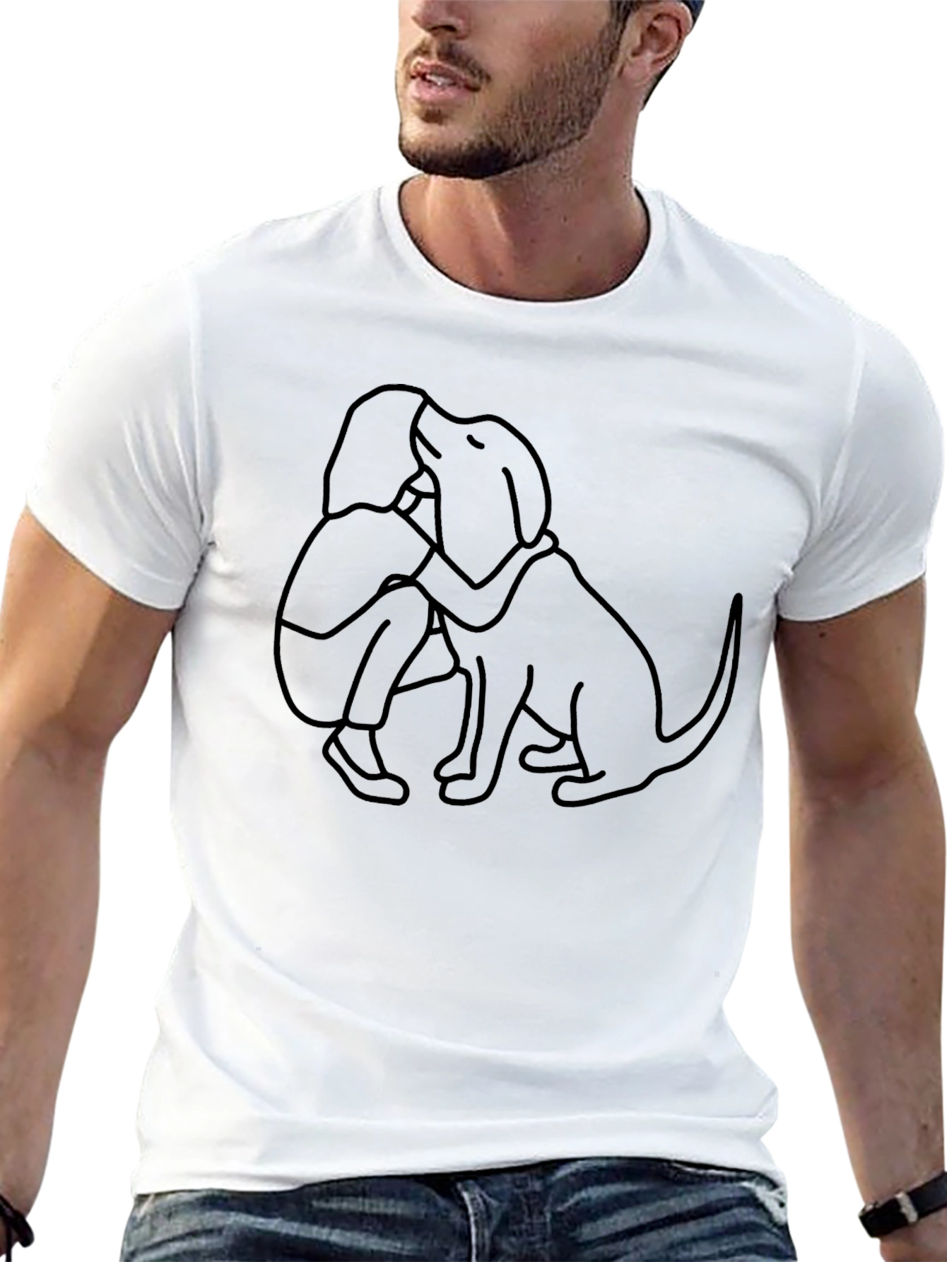 Minimalist Dog Lover T-Shirt - Black