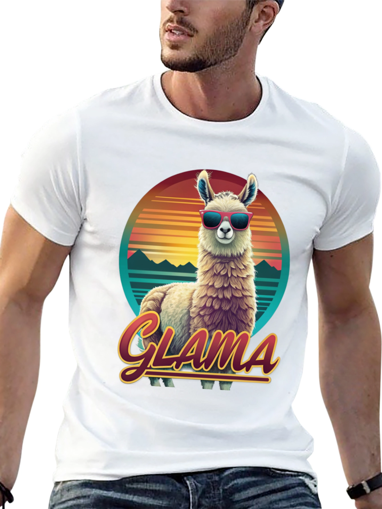 Glamorous Llama Retro T-Shirt