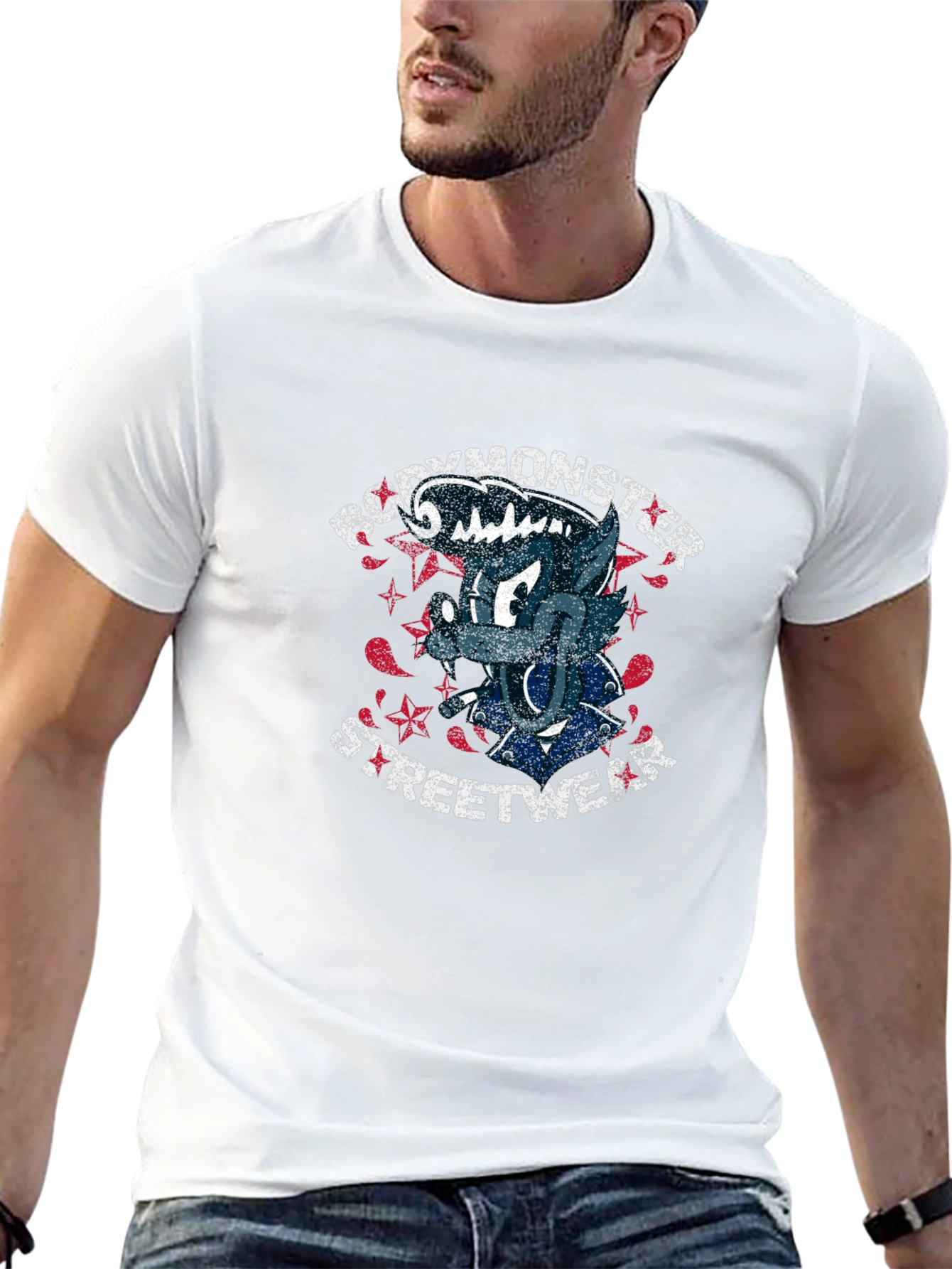 Cartoon Wolf Streetwear T-Shirt