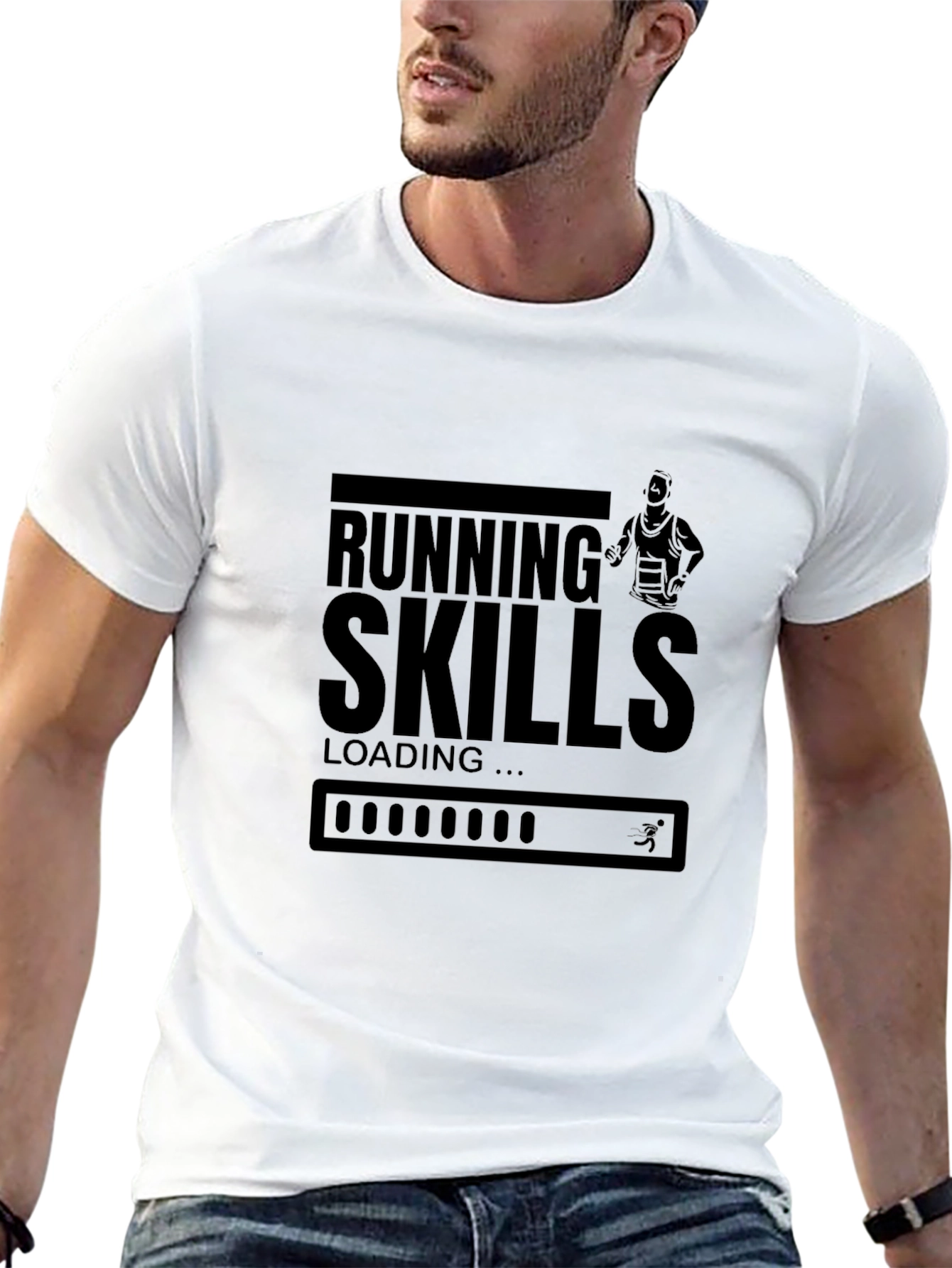 Running Skills Loading T-Shirt - Black Graphic Tee