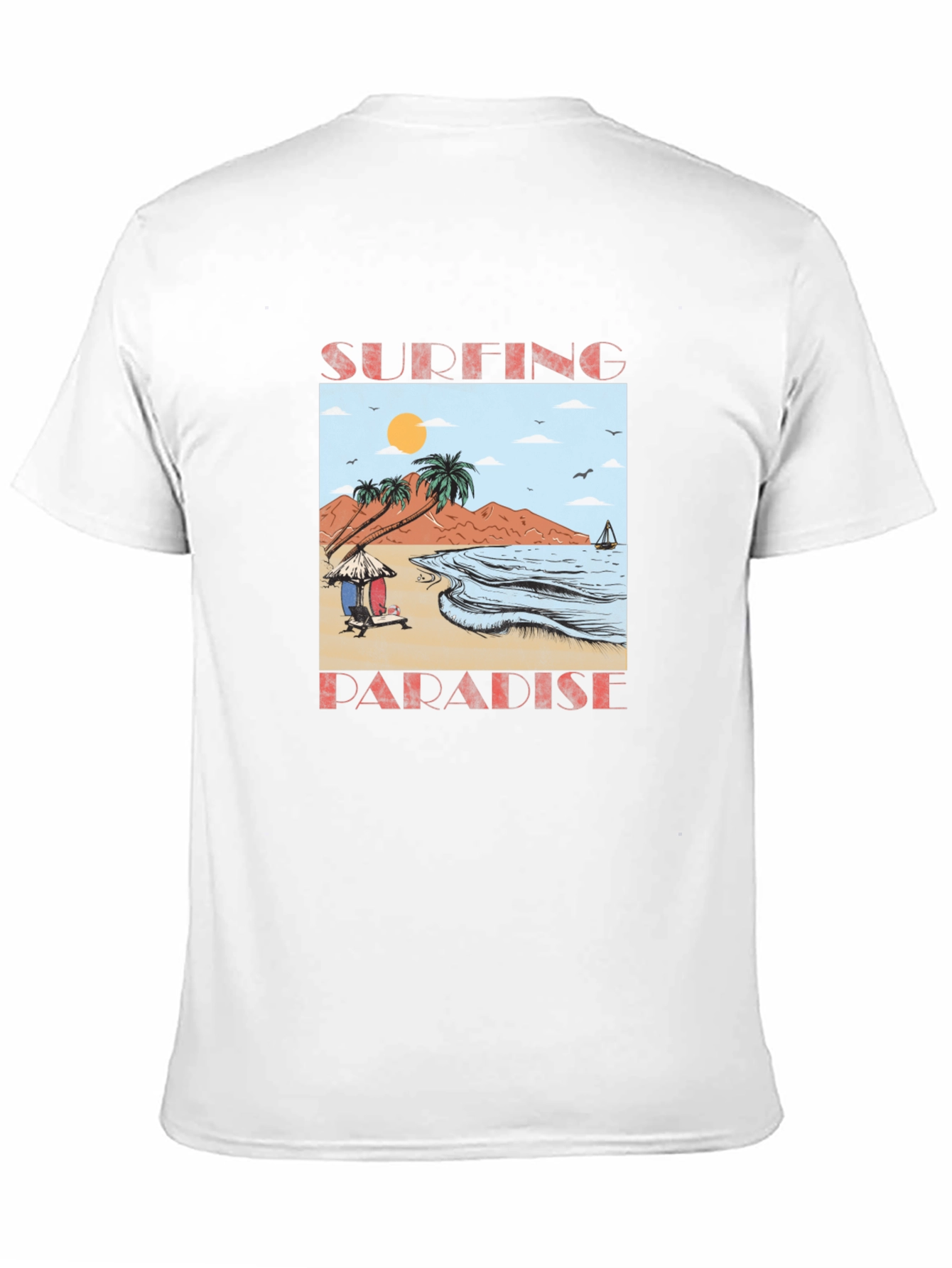 Surfing Paradise Graphic T-Shirt | Beach Surf Design Tee