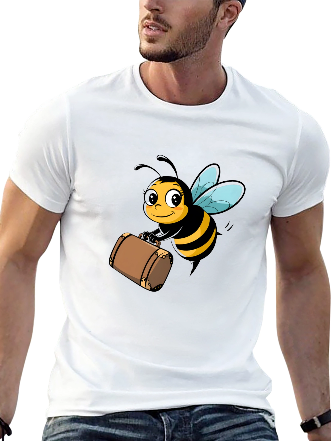 Bee Travel T-Shirt - Black Cotton Tee