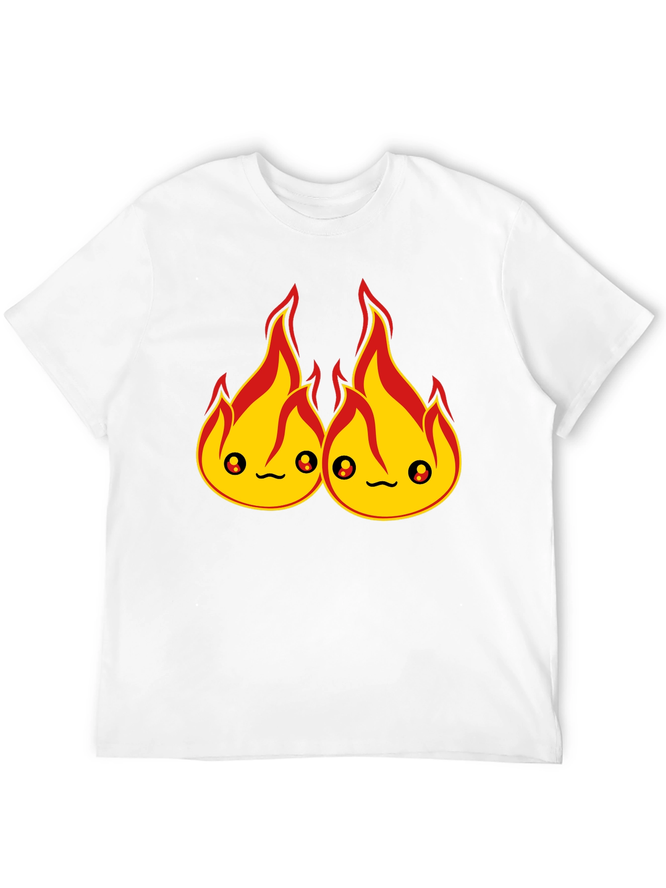 Cute Fire Flames Black T-Shirt
