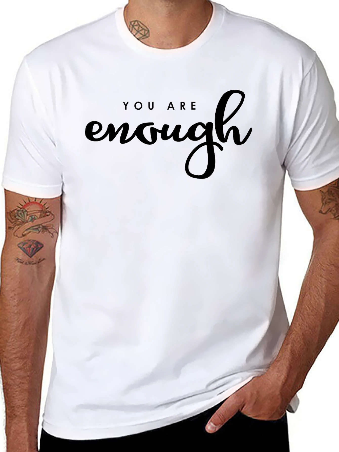 You Are Enough Black Graphic Tee