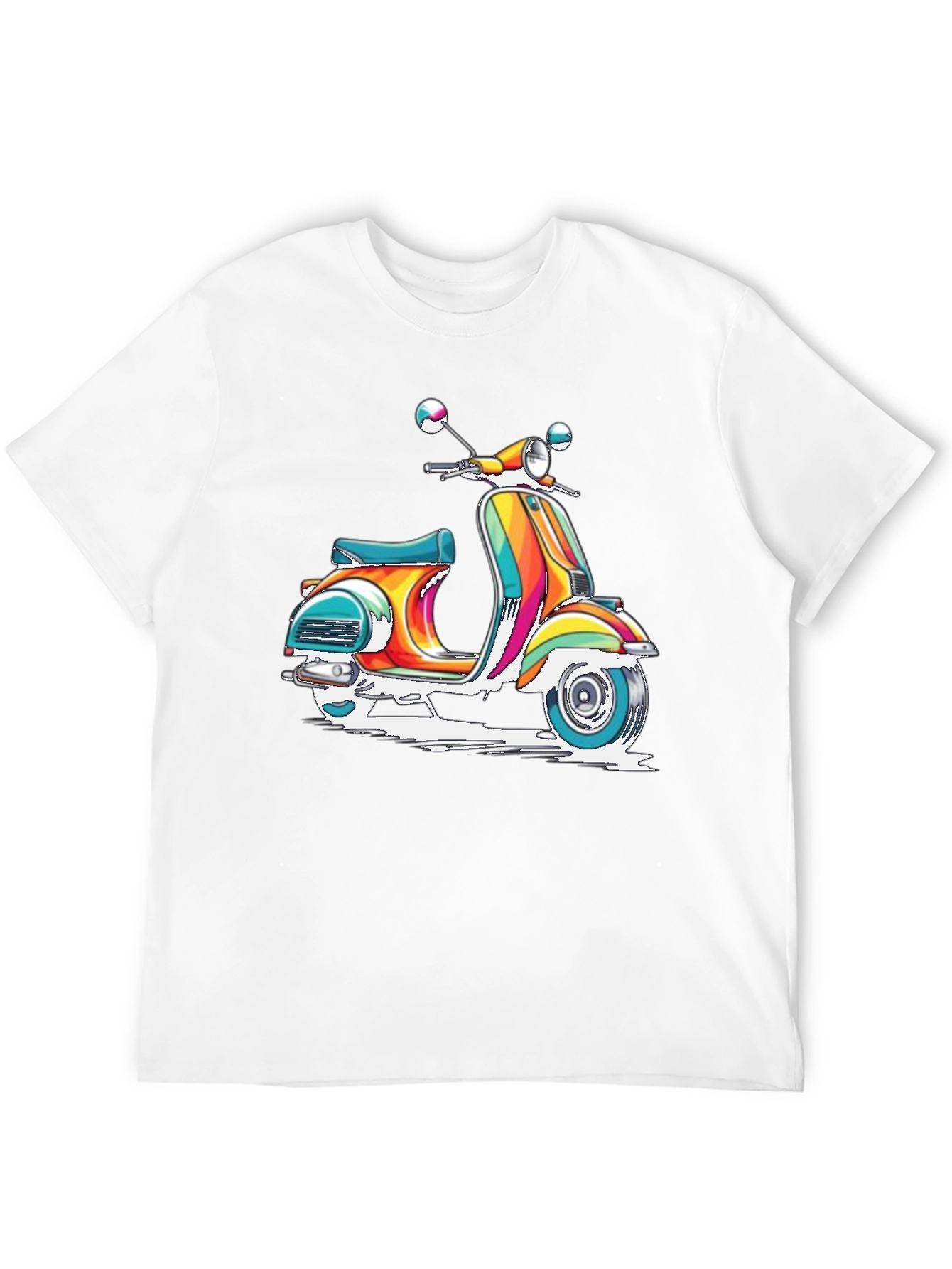 Retro Scooter Graphic Tee - Vivid Black T-Shirt