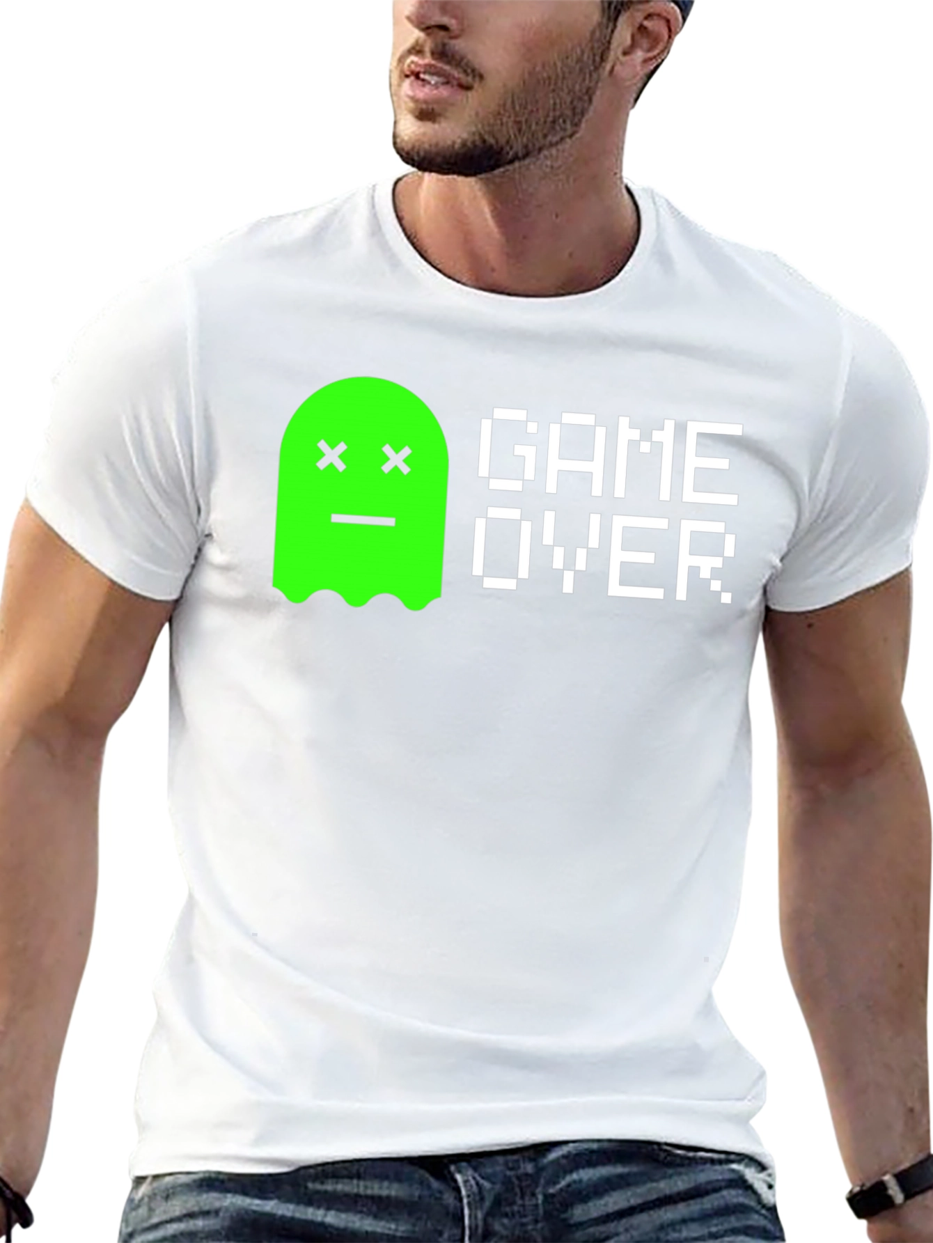 Game Over Ghost Tee - Retro Gaming T-Shirt