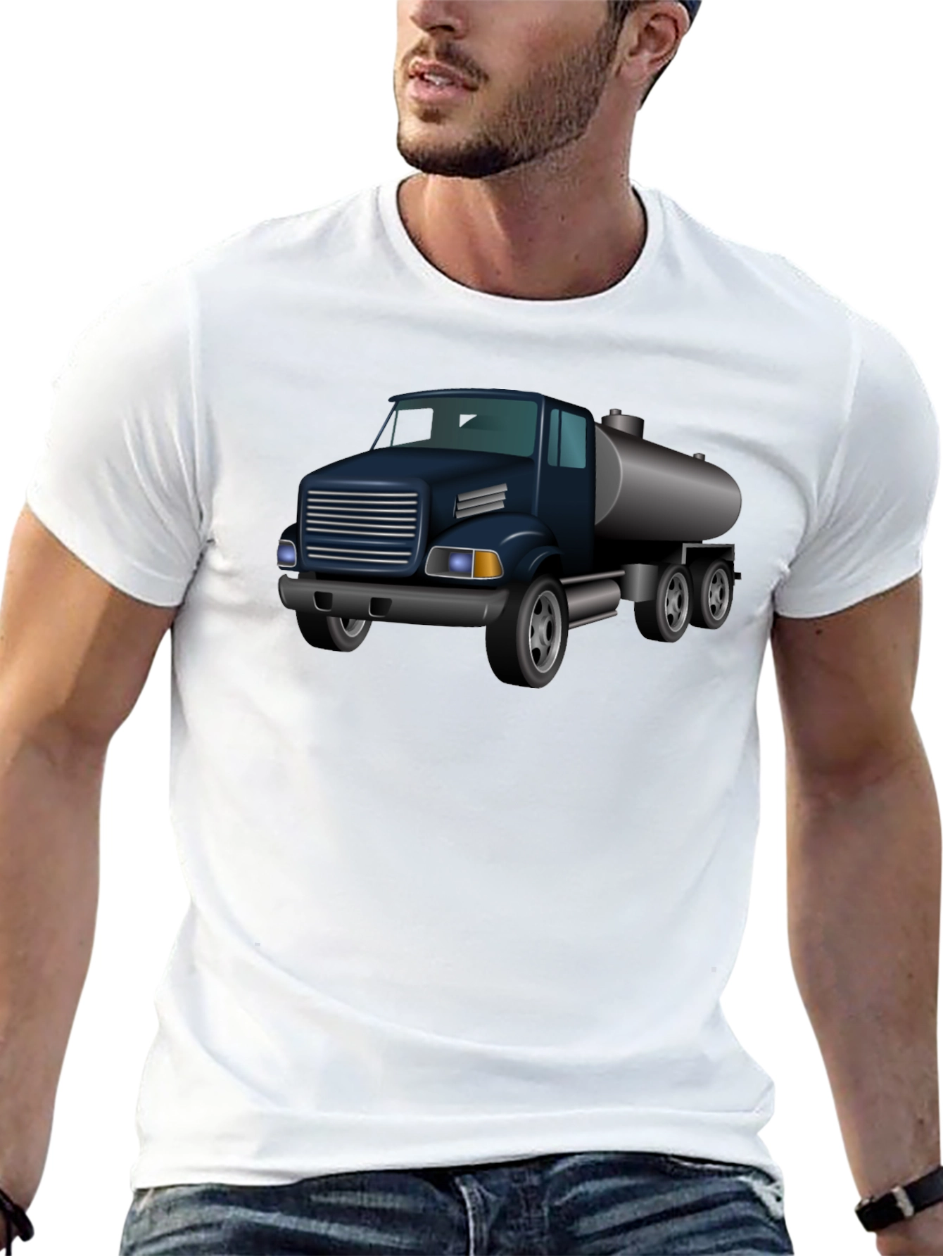Truck Graphic T-Shirt - Black Crew Neck Tee