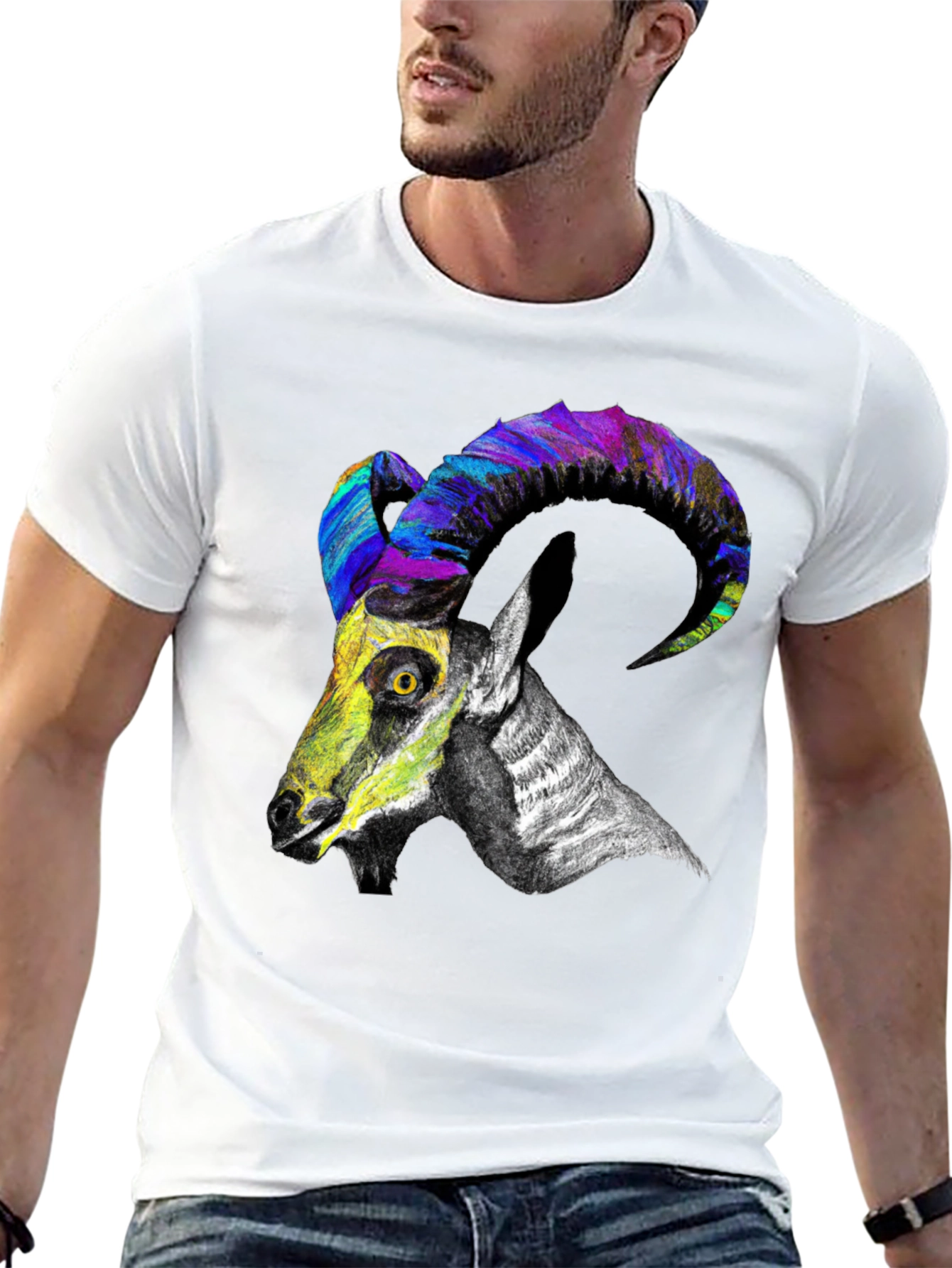 Cool Goat Graphic Tee - Mens Black T-Shirt
