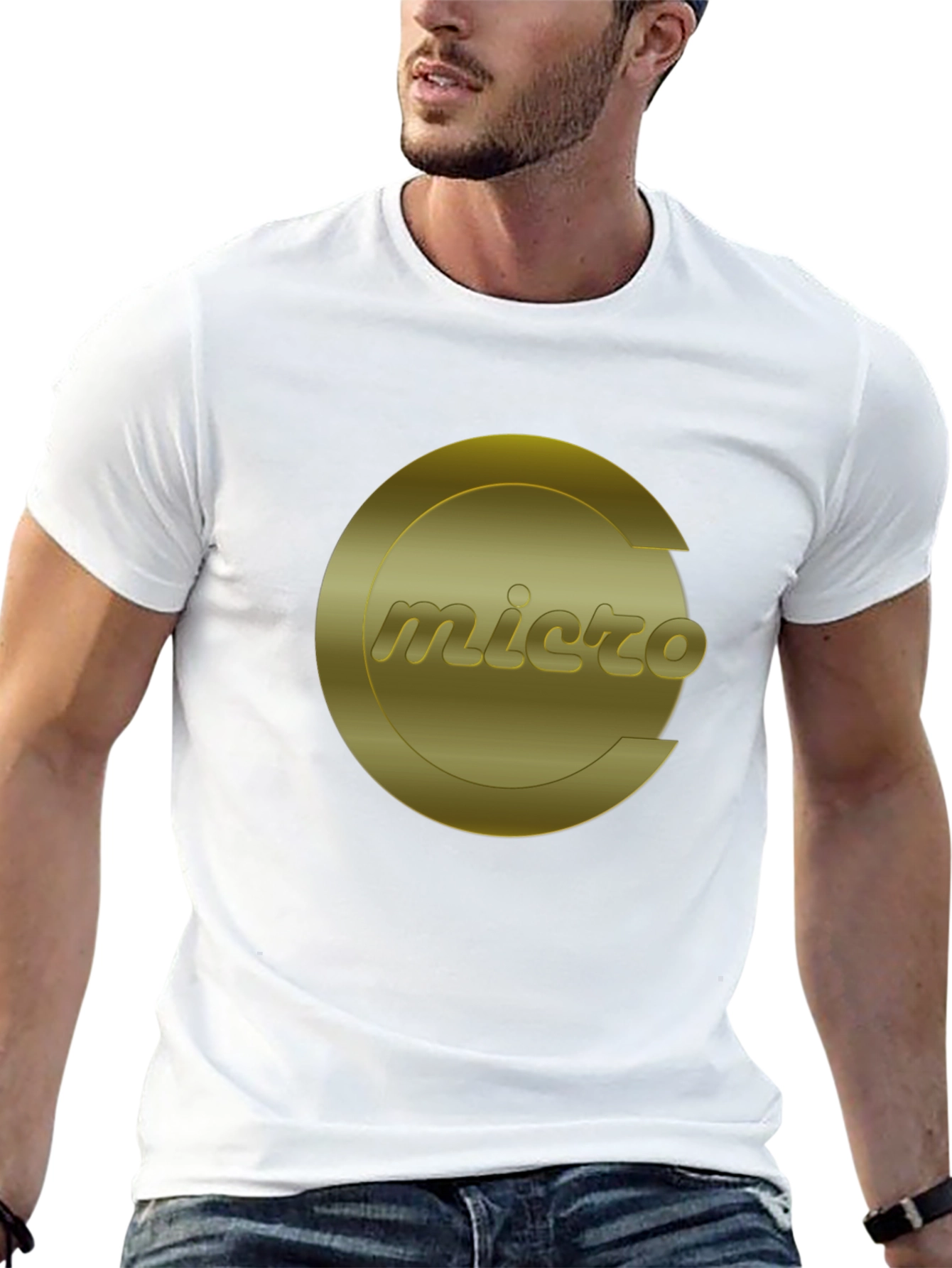 Micro Gold Logo Black T-Shirt