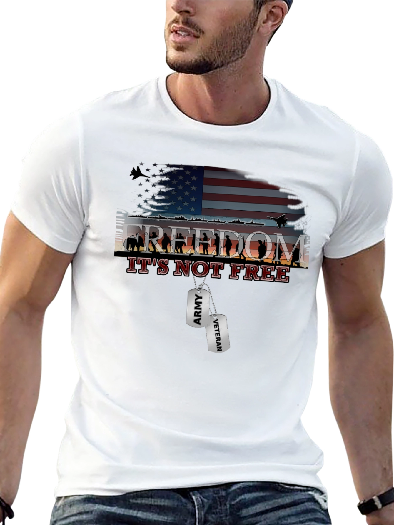 Freedom Isnt Free Graphic T-Shirt - Army Veteran Tribute