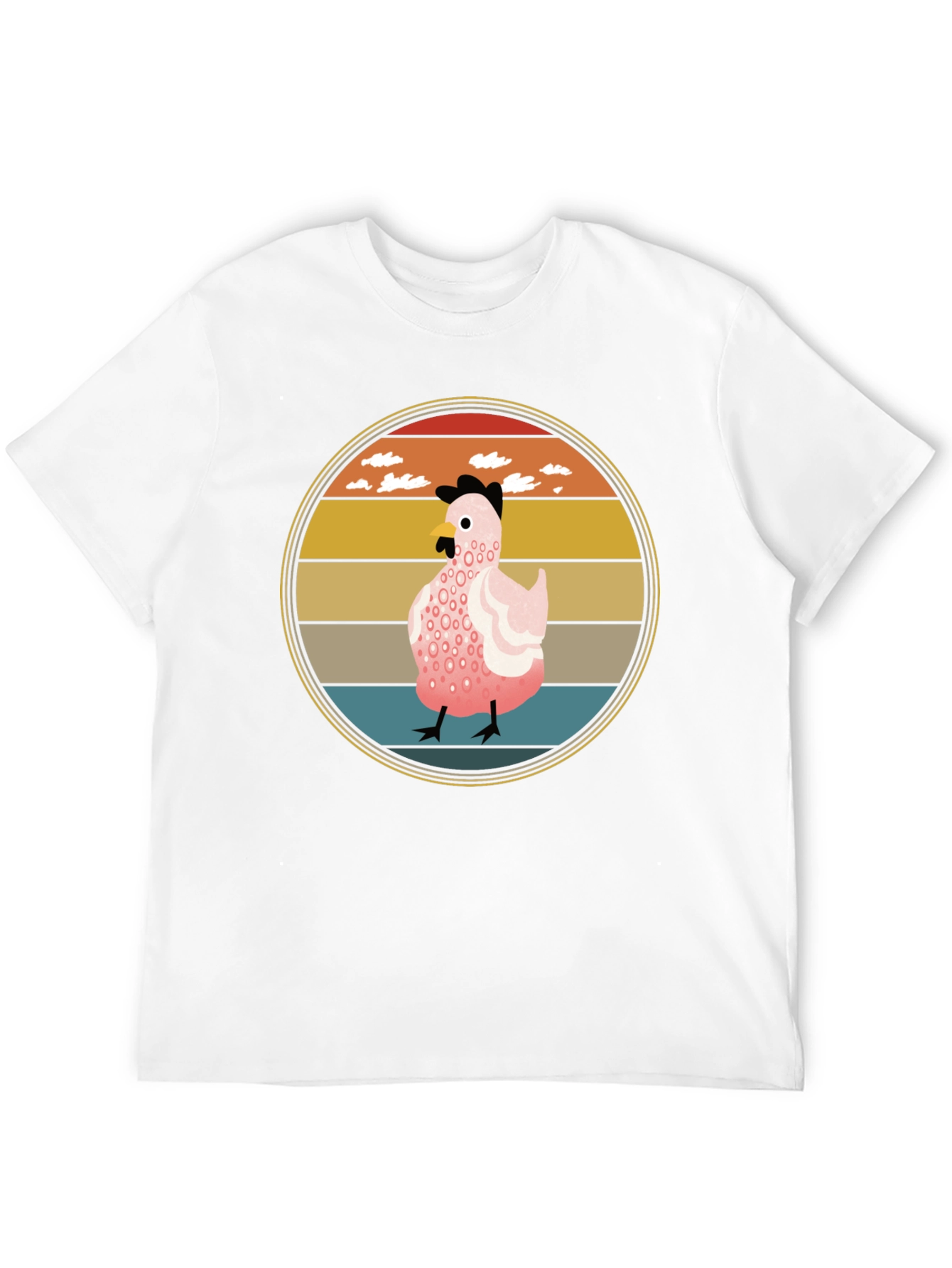 Retro Sunset Chicken Graphic Tee