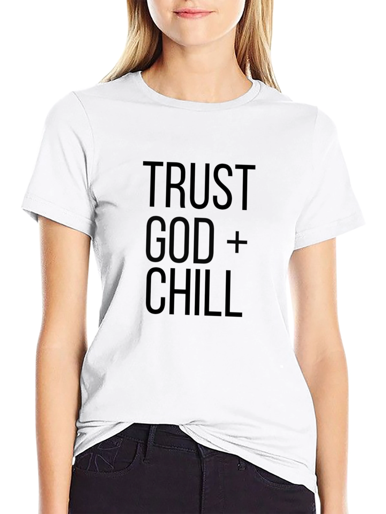 Trust God + Chill Black Graphic Tee
