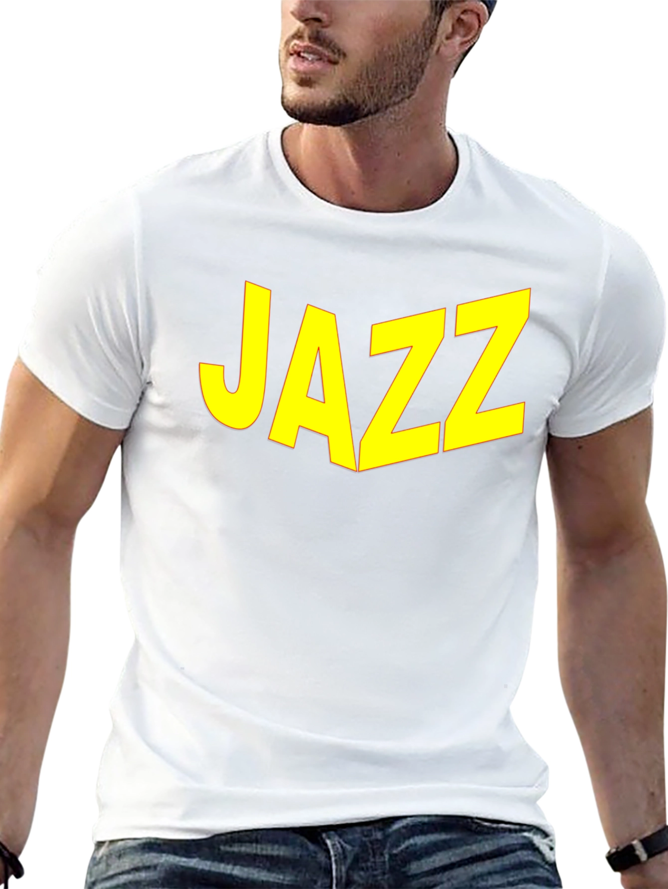 JAZZ Graphic Tee - Bold Yellow Print on Black