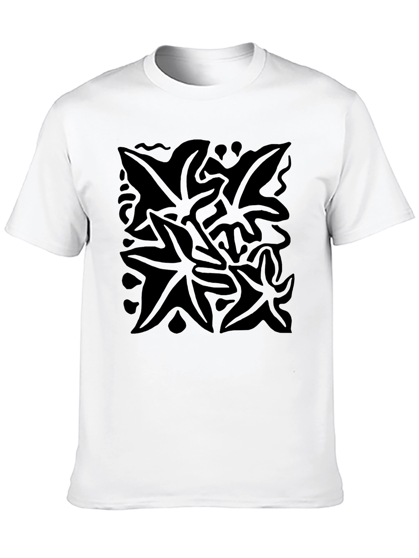 Abstract Black Starfish Graphic Tee - Mens