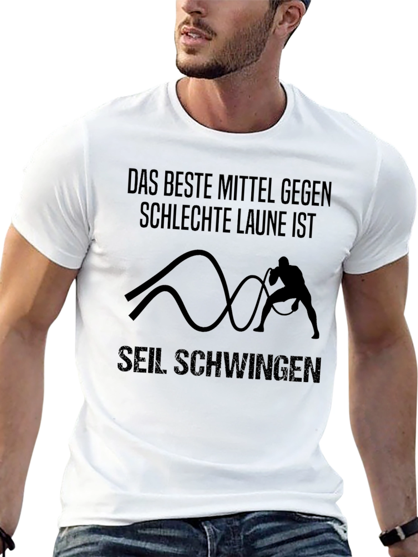 Motivational Workout T-Shirt - Seil Schwingen Design