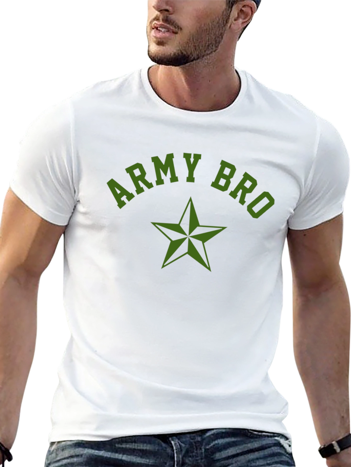 Army Bro Black T-Shirt with Star