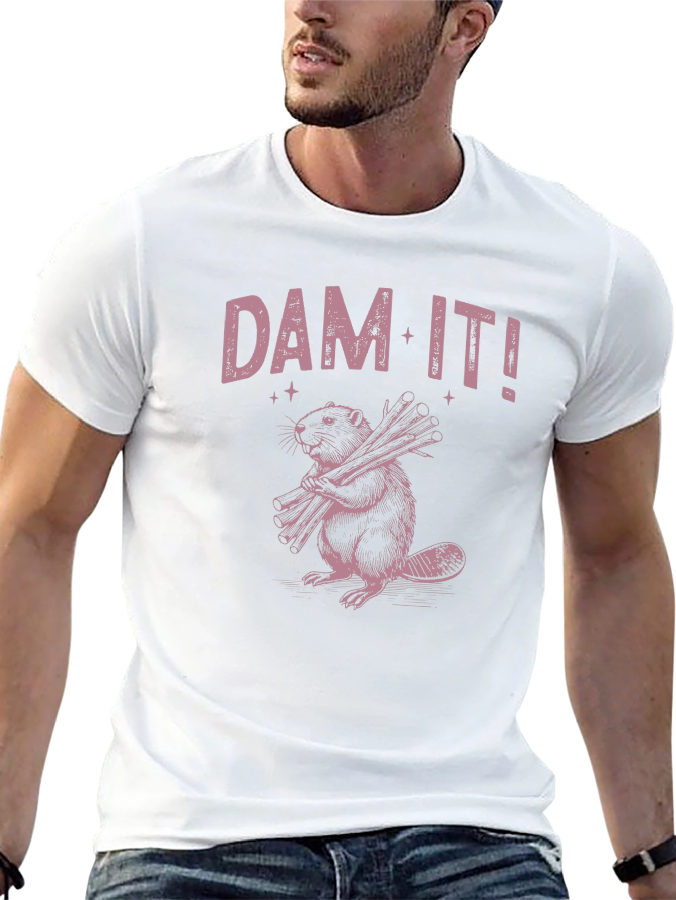 Dam It! Beaver Graphic Black T-Shirt