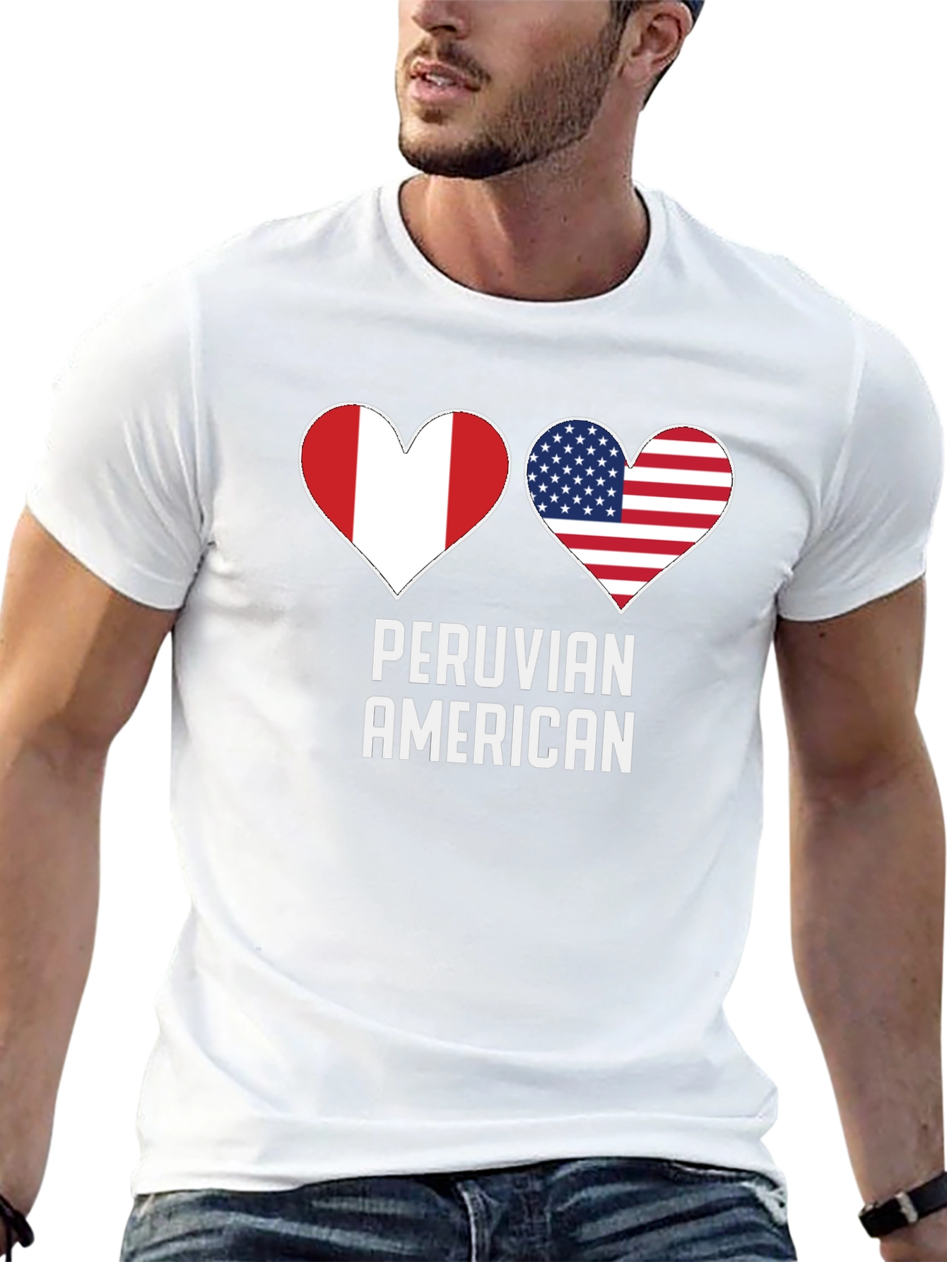 Peruvian American Heart Flag T-Shirt