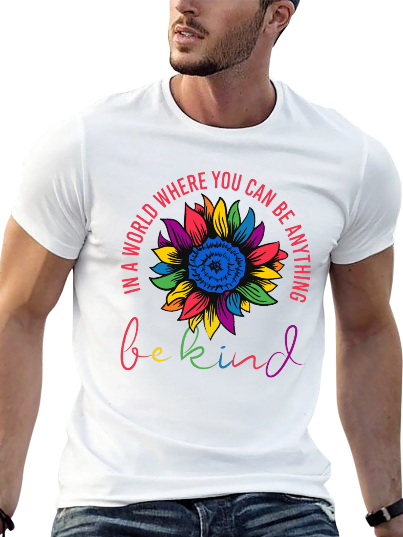 Be Kind Sunflower Graphic Tee - Inspirational T-Shirt