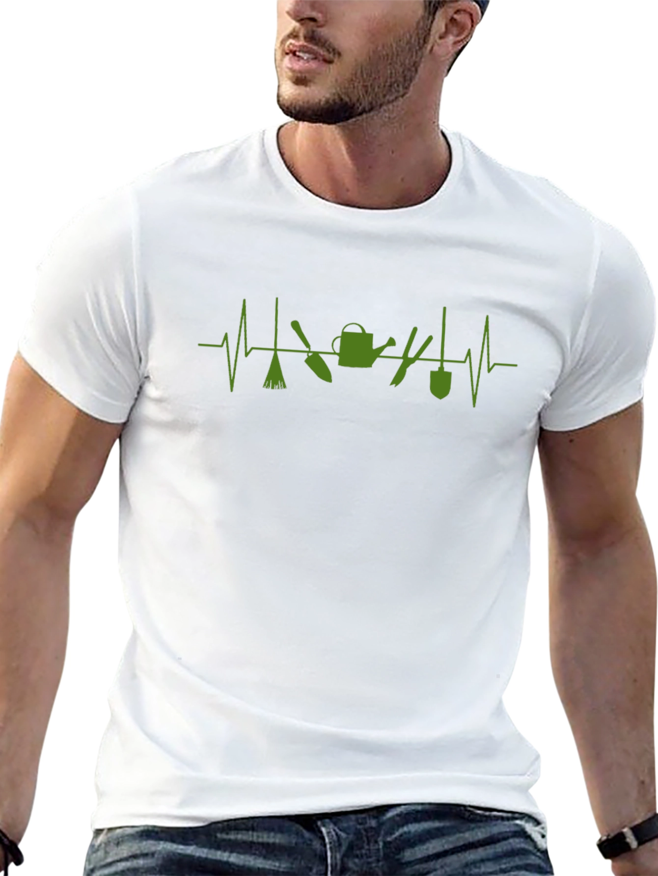 Gardening Heartbeat T-Shirt - Black