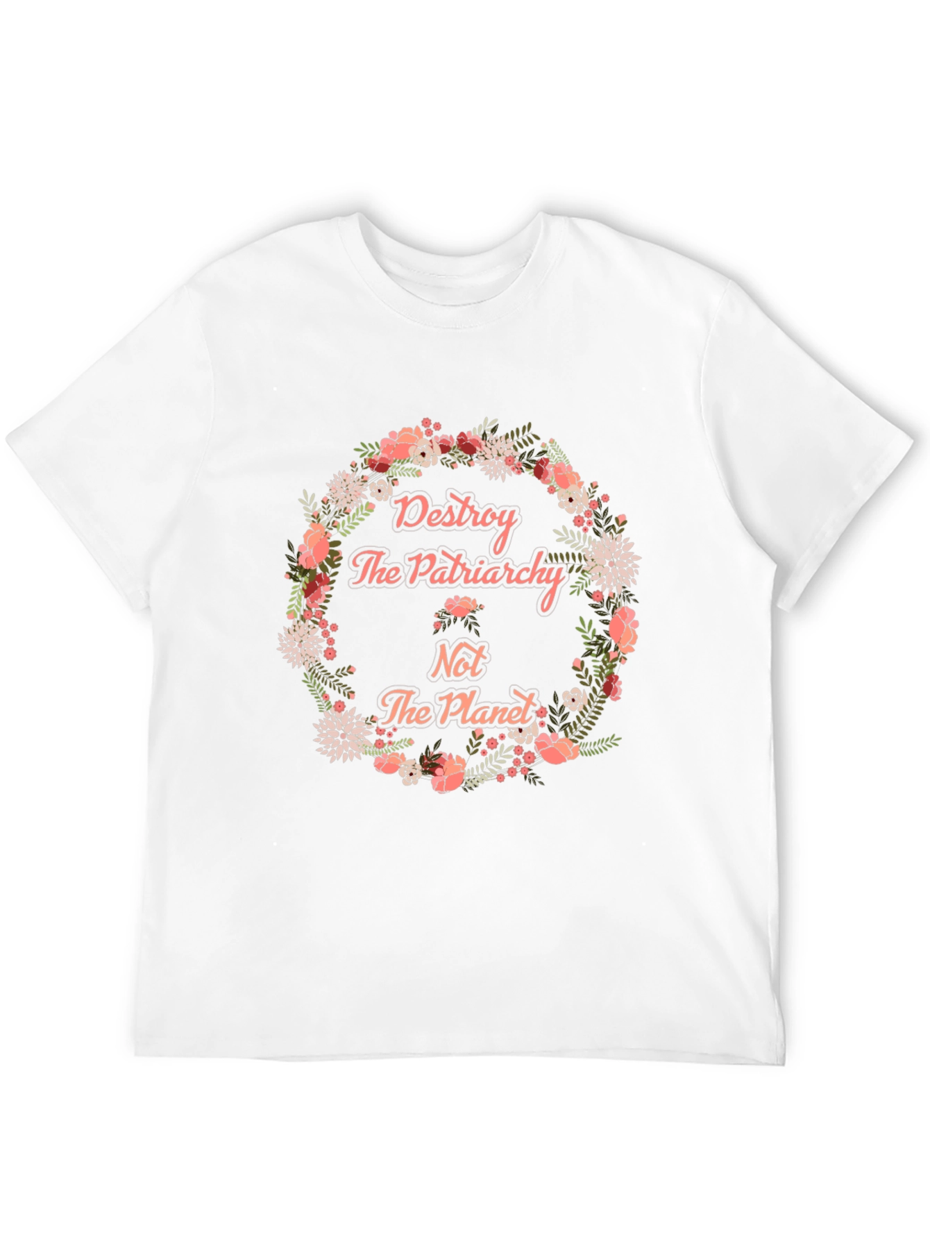 Feminist Floral Graphic Tee: Destroy Patriarchy