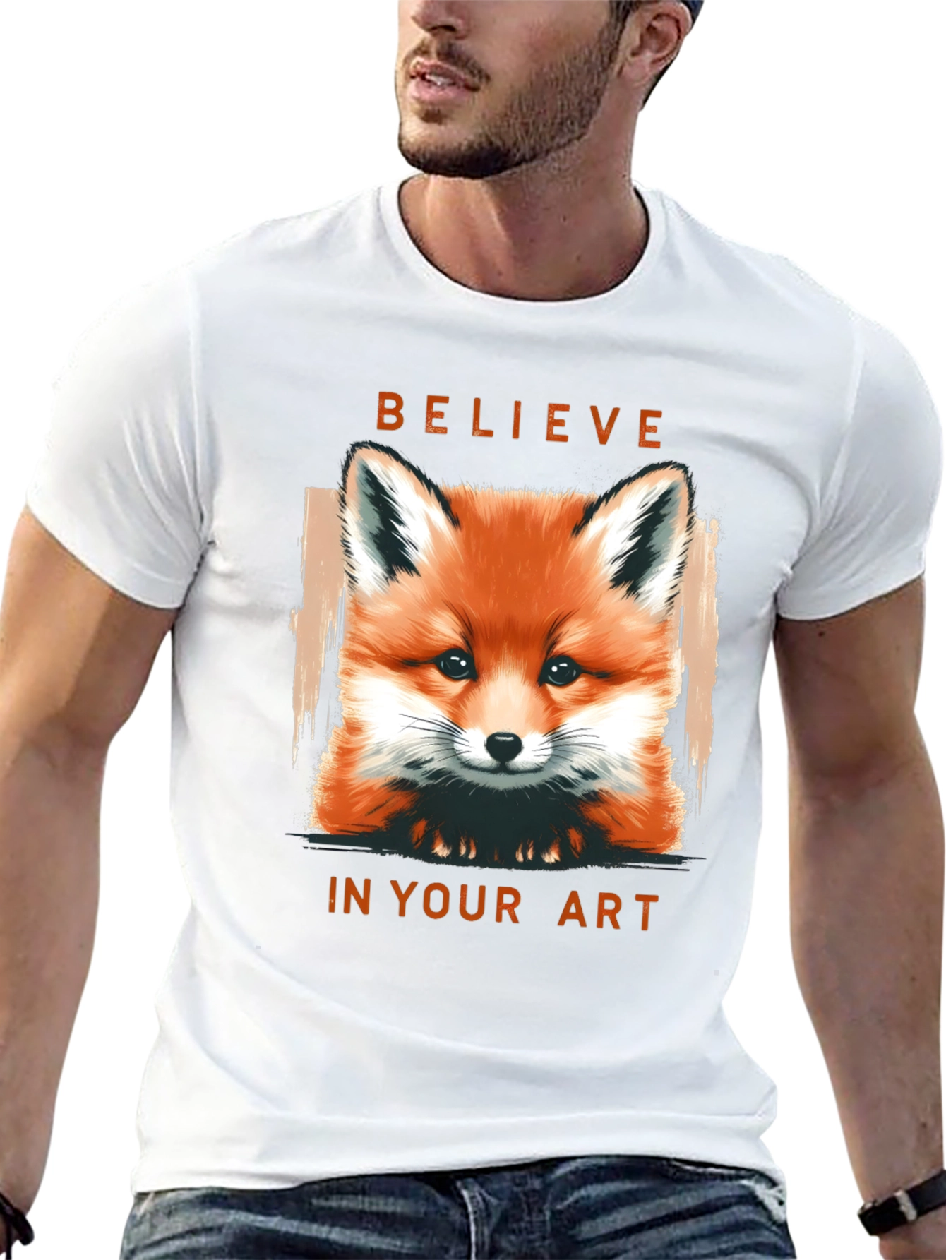 Believe in Your Art Fox Graphic T-Shirt