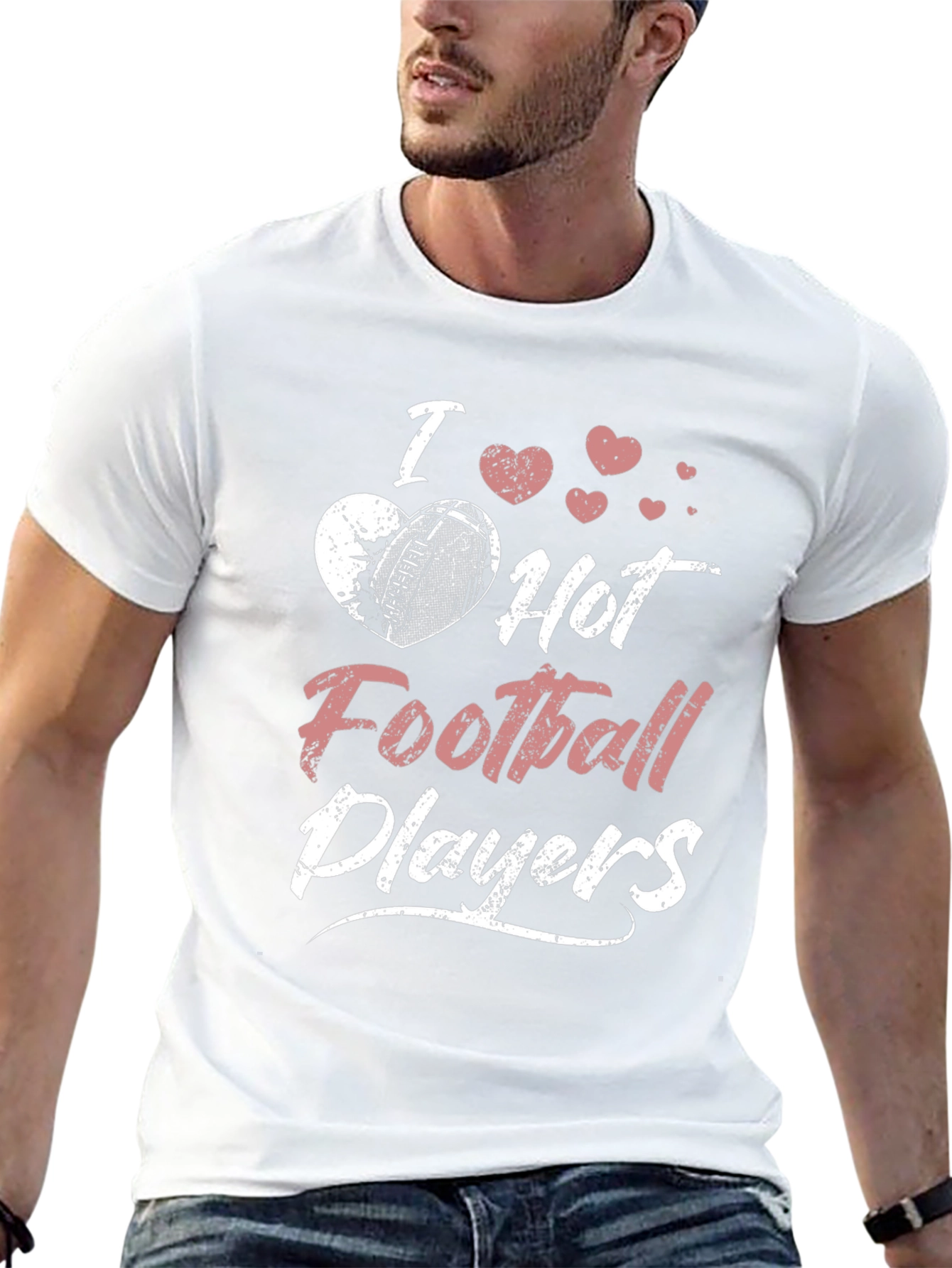 I Heart Hot Football Players Graphic T-Shirt