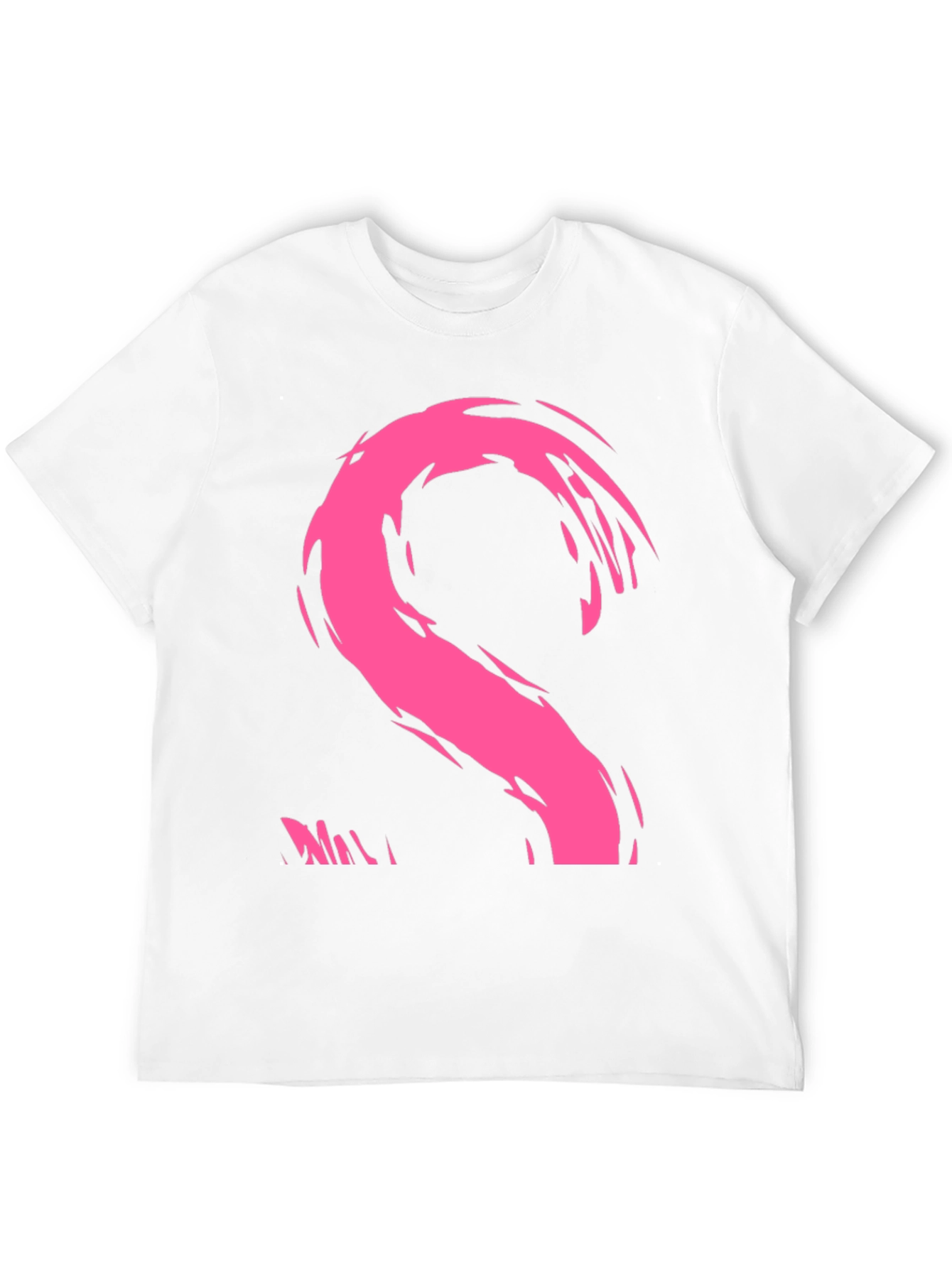 Modern Pink Brushstroke Graphic Black T-Shirt