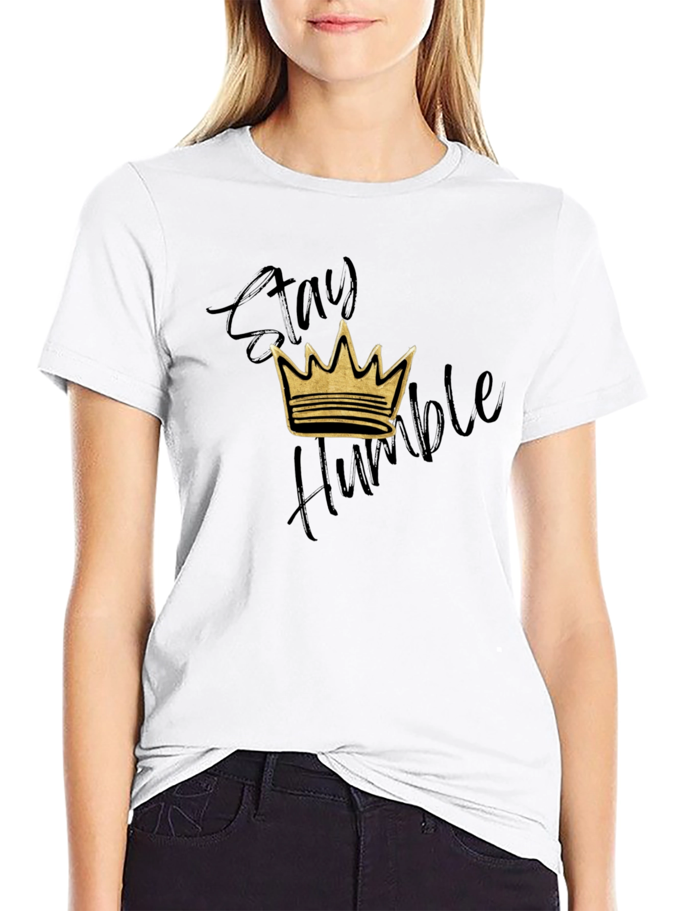 Stay Humble Crown Graphic T-Shirt - Black