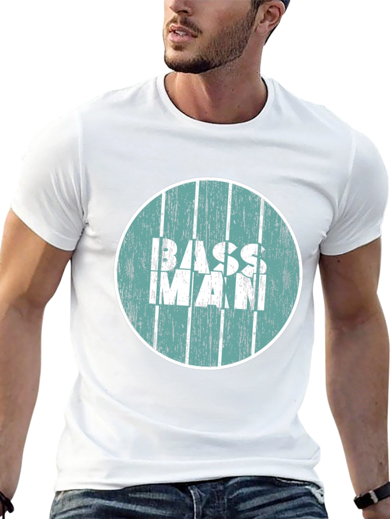 Bass Man Graphic Tee - Retro Style