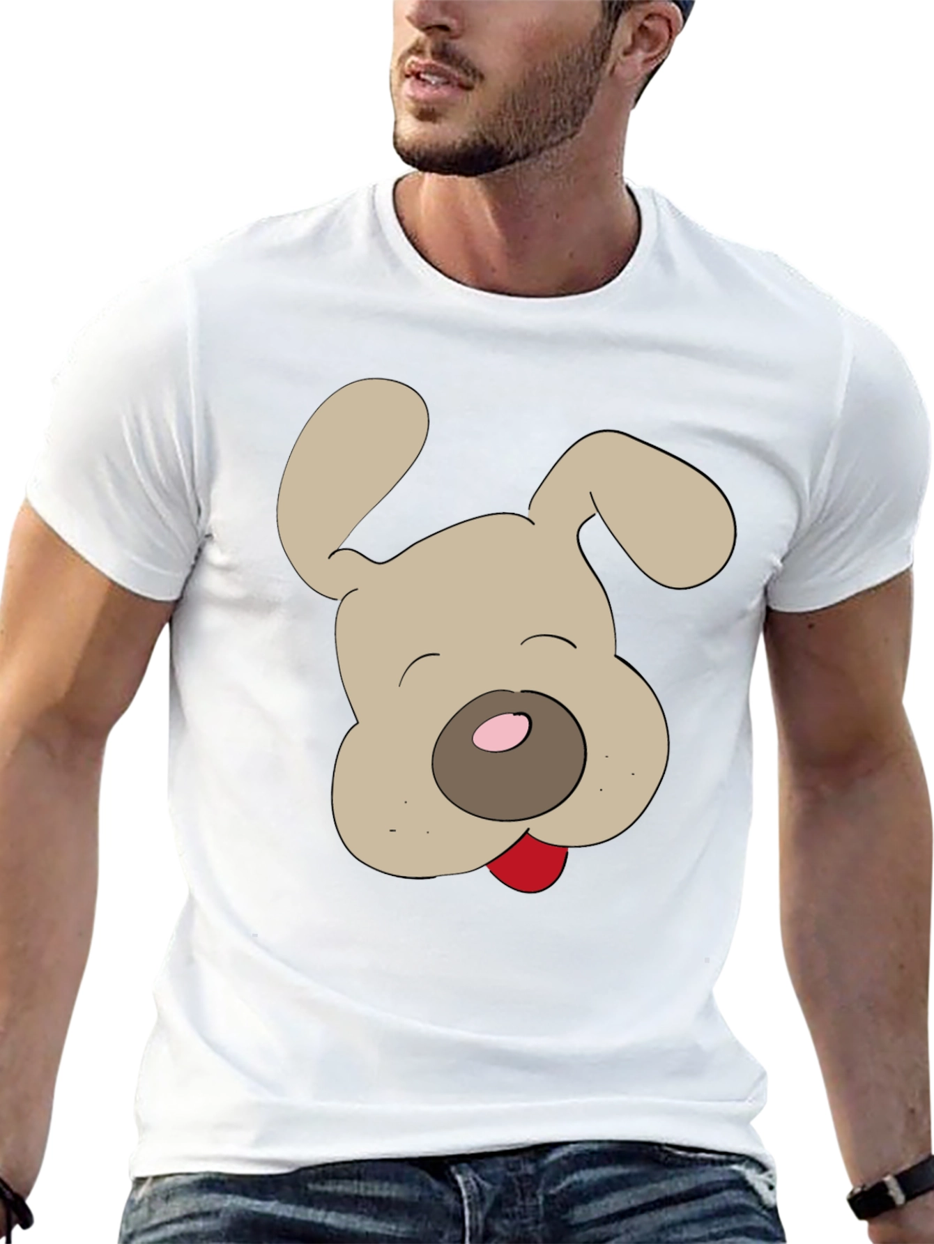 Dog Cartoon Graphic Tee - Mens Black T-Shirt