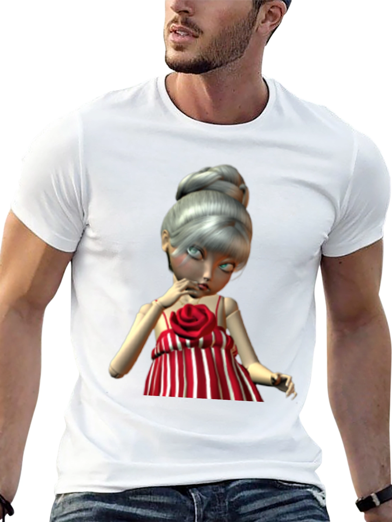 Doll Graphic Tee - Unique Art Print