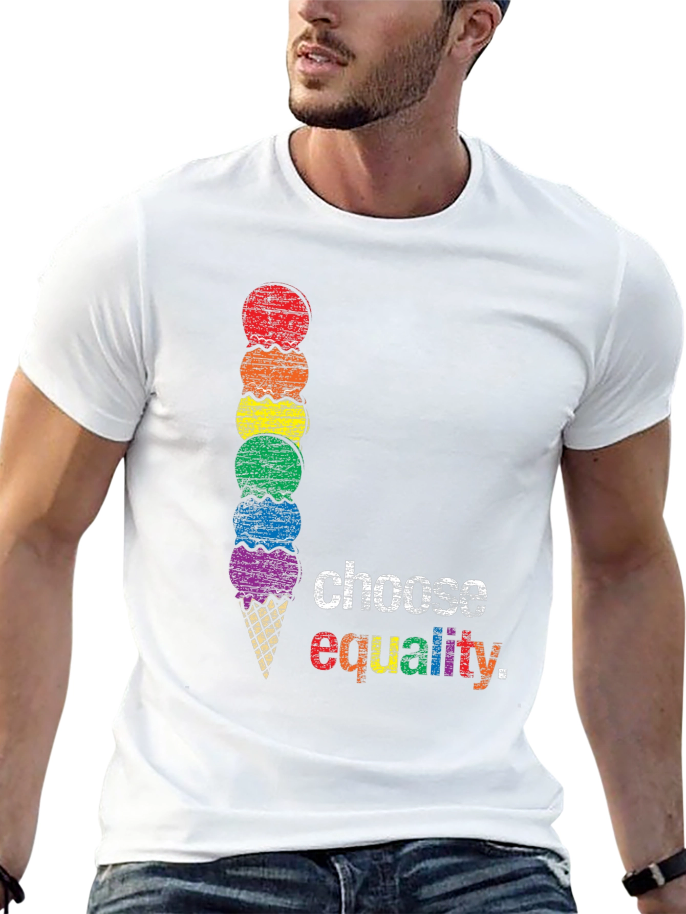 Choose Equality LGBT Pride Rainbow Ice Cream T-Shirt