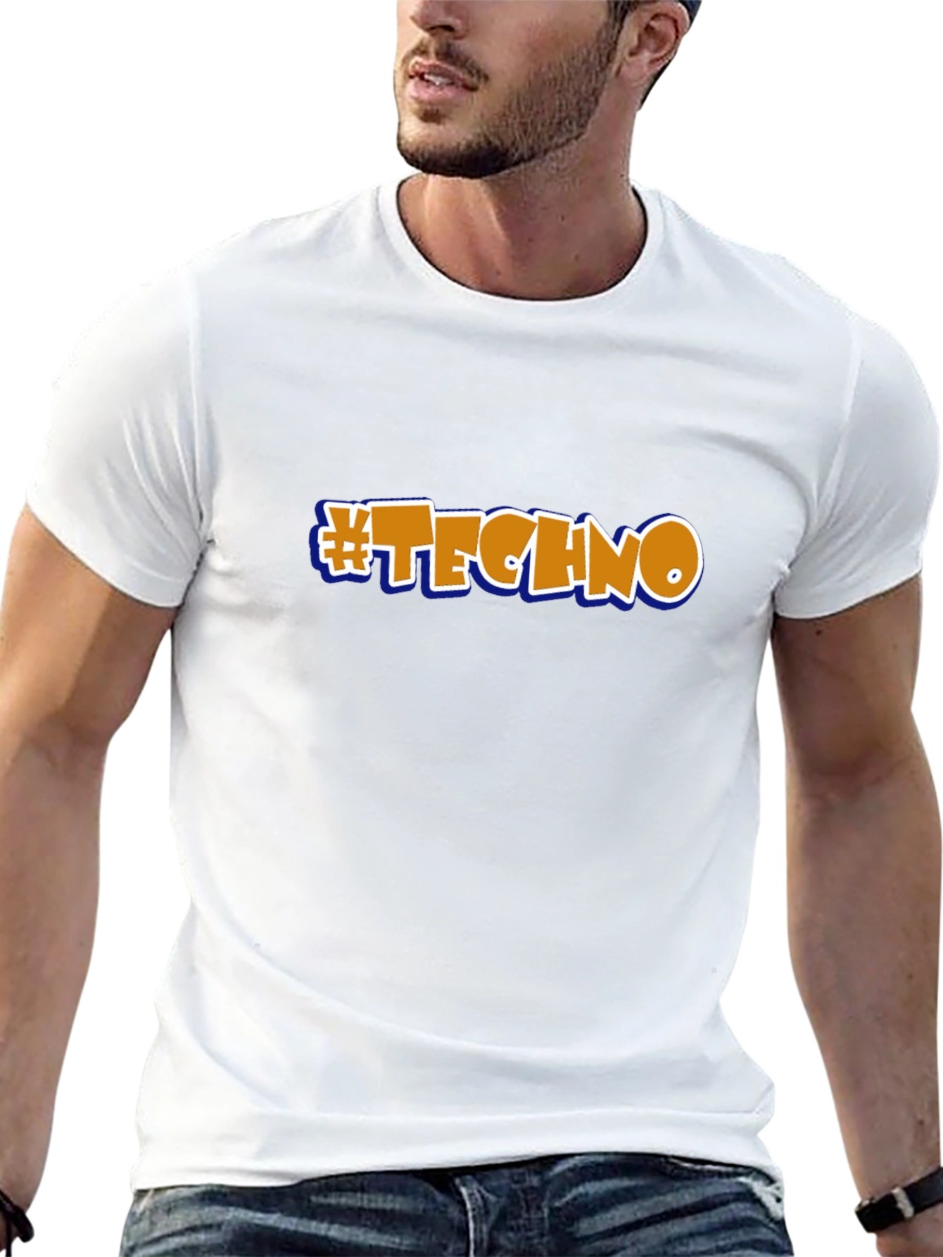 Techno Graphic T-Shirt - Black Crew Neck Tee