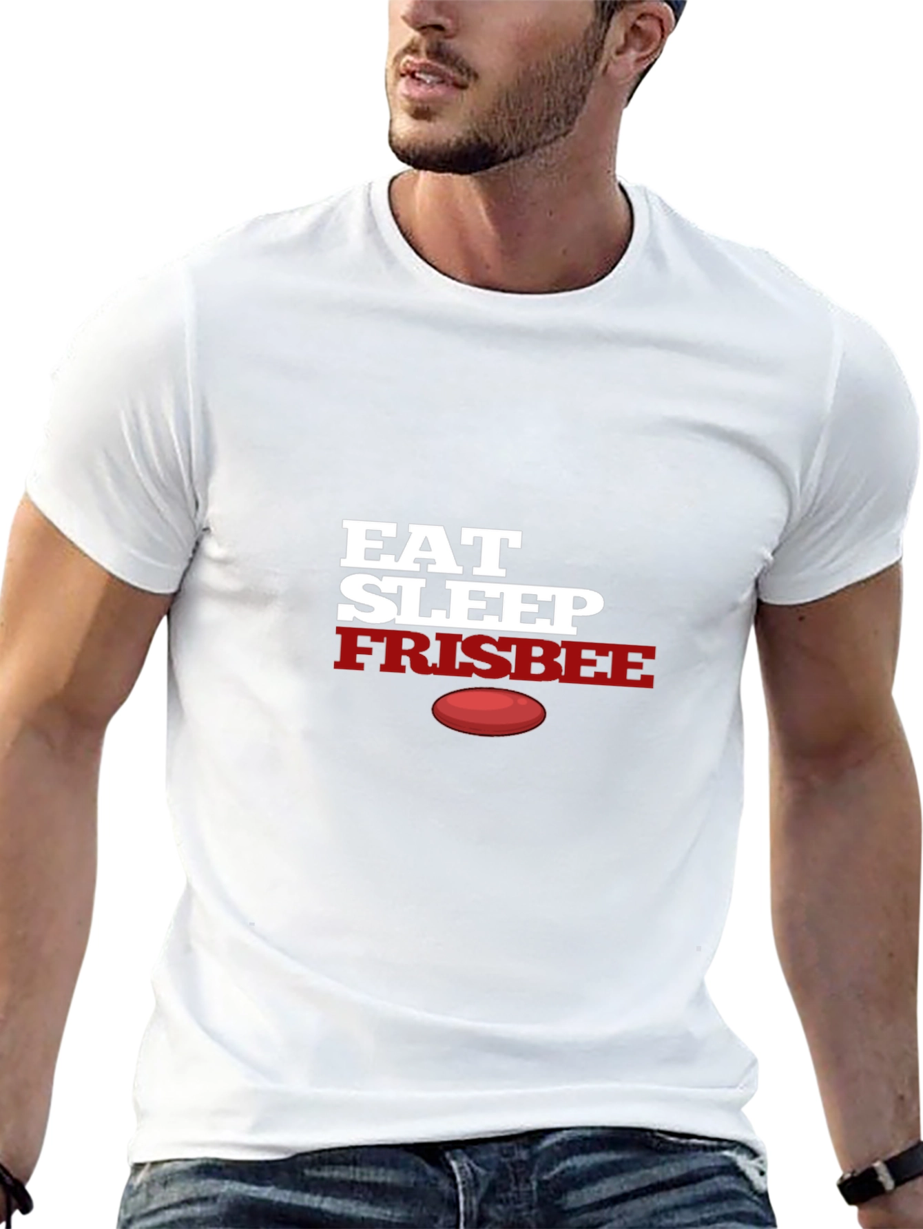 Eat Sleep Frisbee T-Shirt - Black Graphic Tee