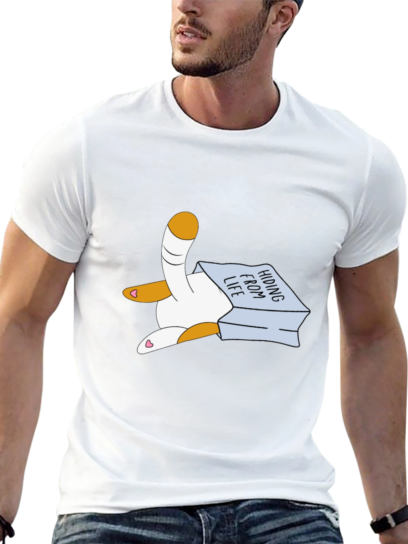 Hiding From Life Cat T-Shirt