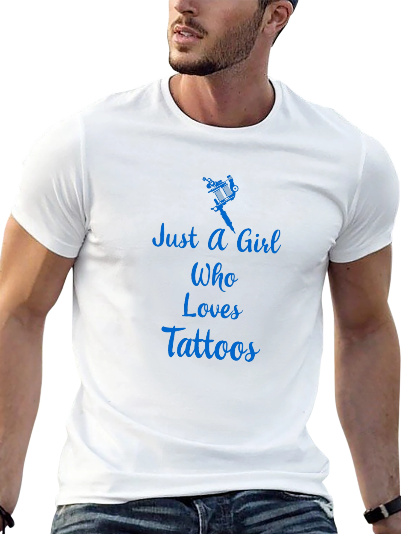 Just a Girl Who Loves Tattoos Black Graphic Tee
