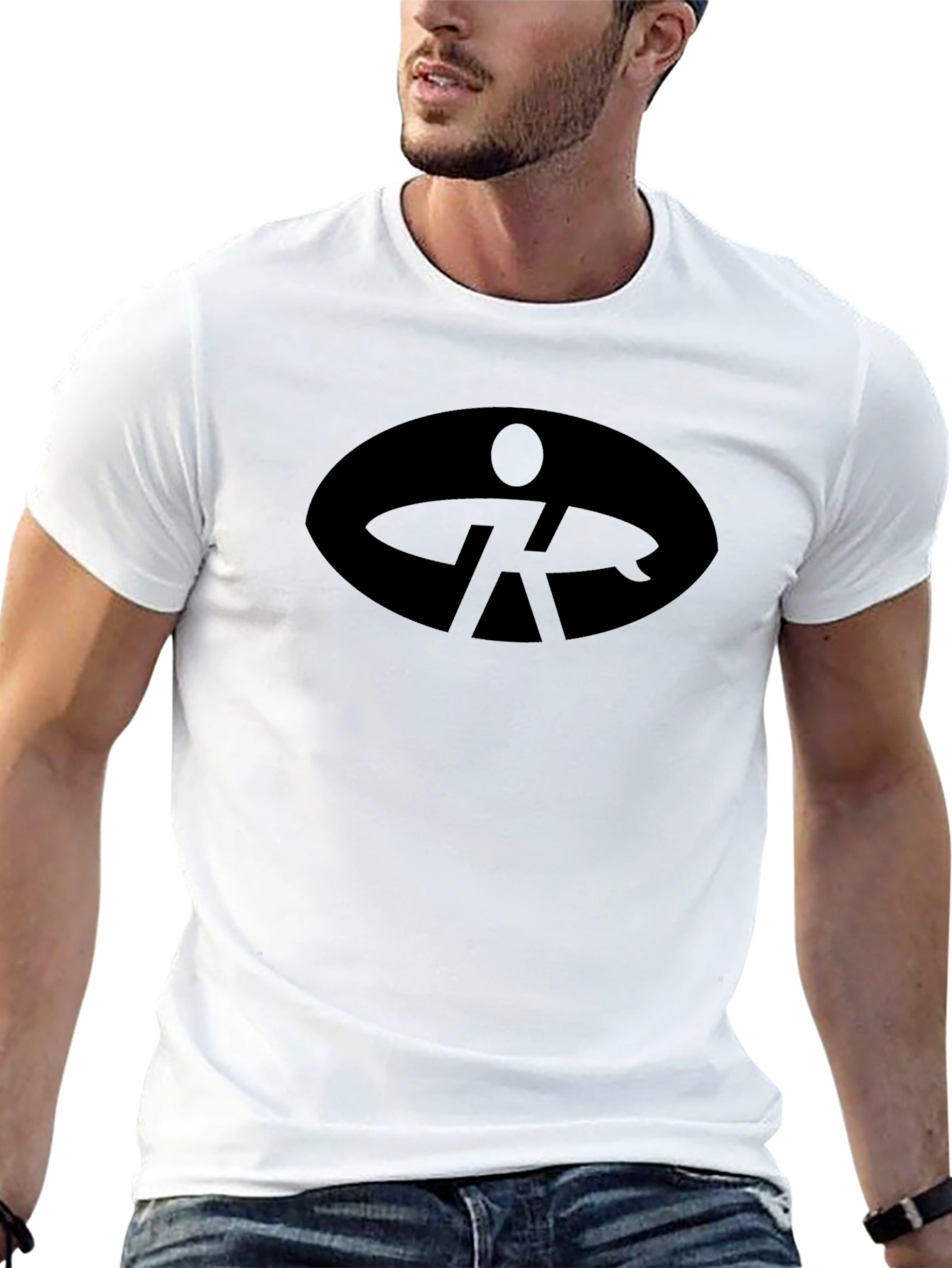 Cool Black Tee with Surfer Logo