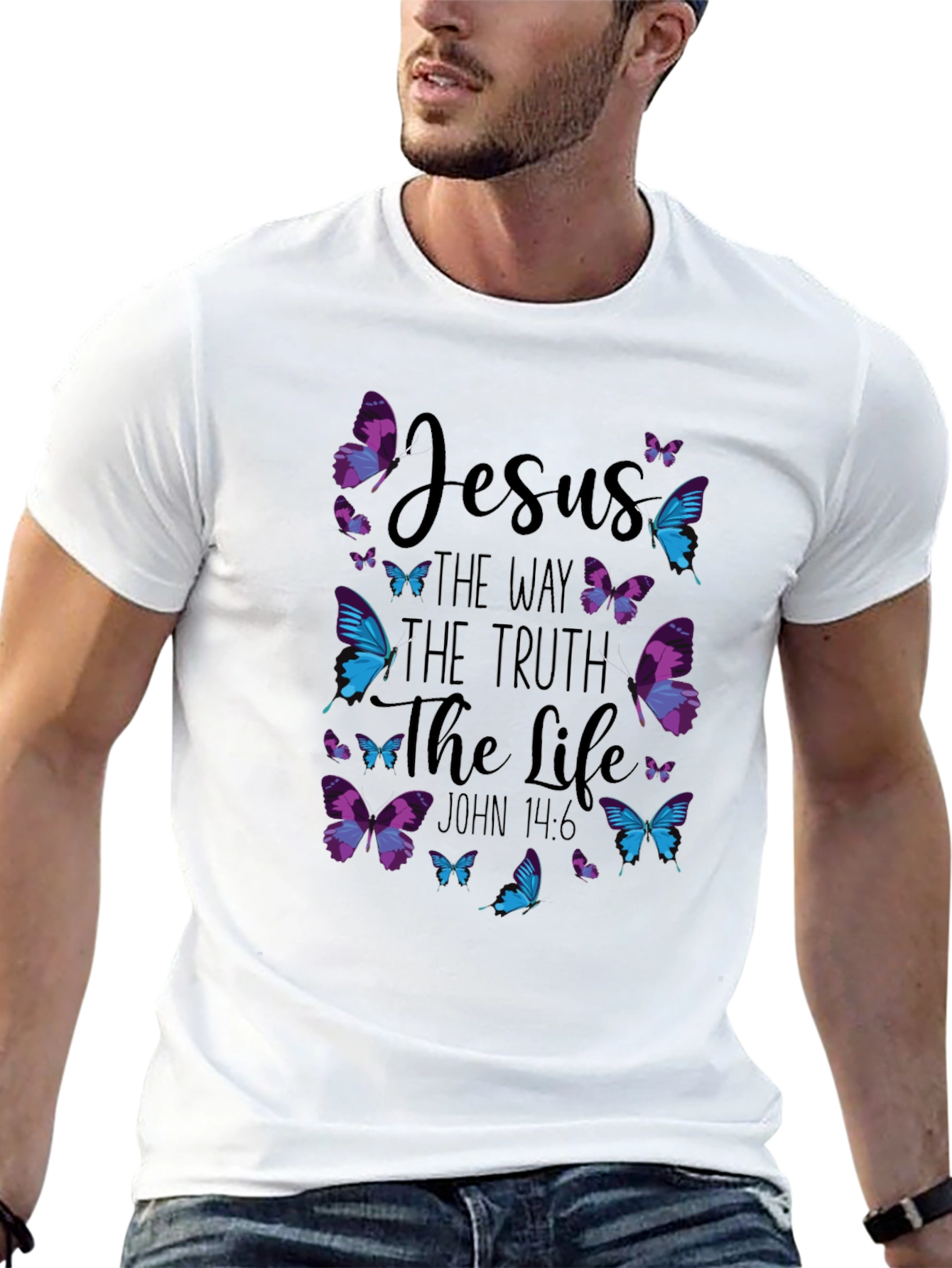 Jesus Butterfly T-Shirt: Way Truth Life John 14:6