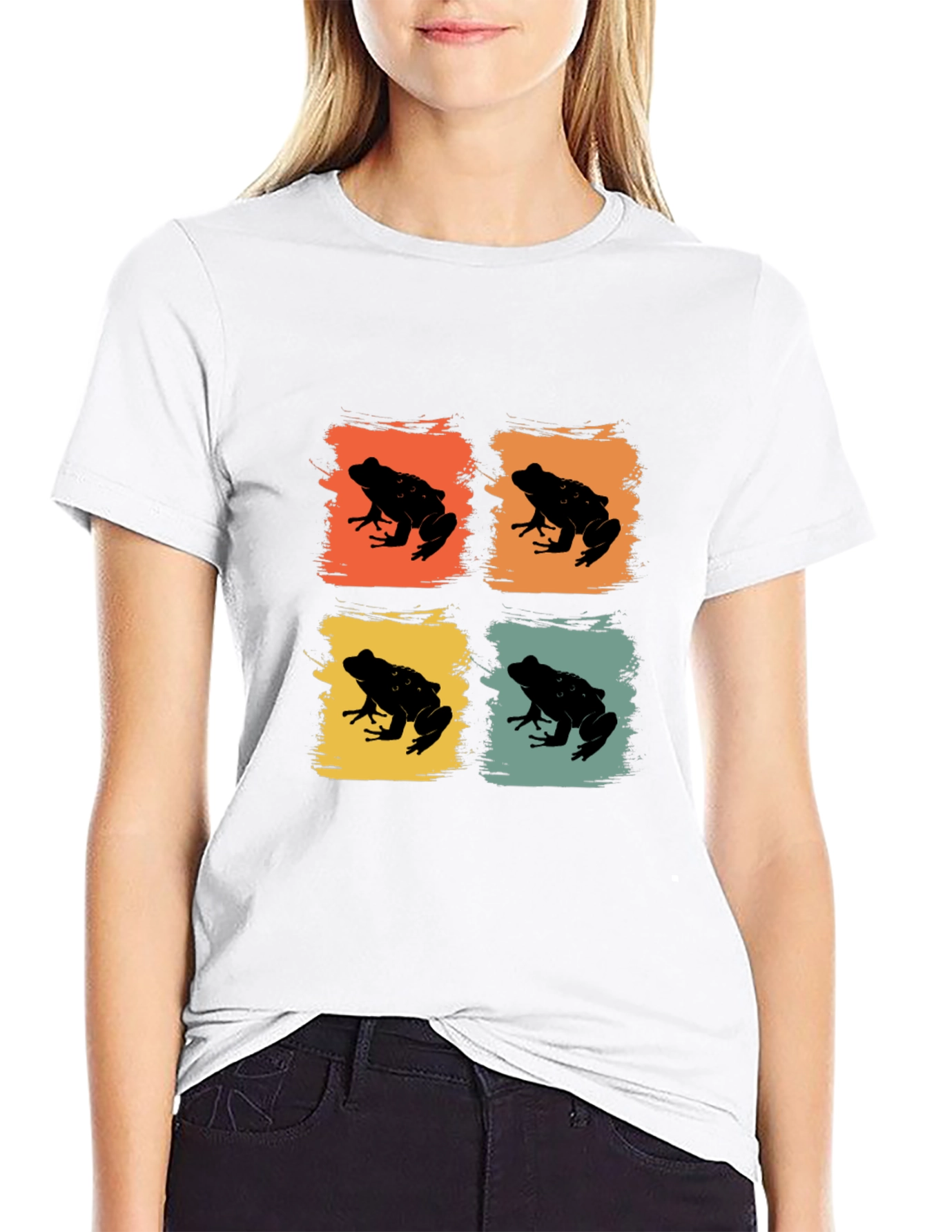 Retro Frog Pop Art T-Shirt - Black