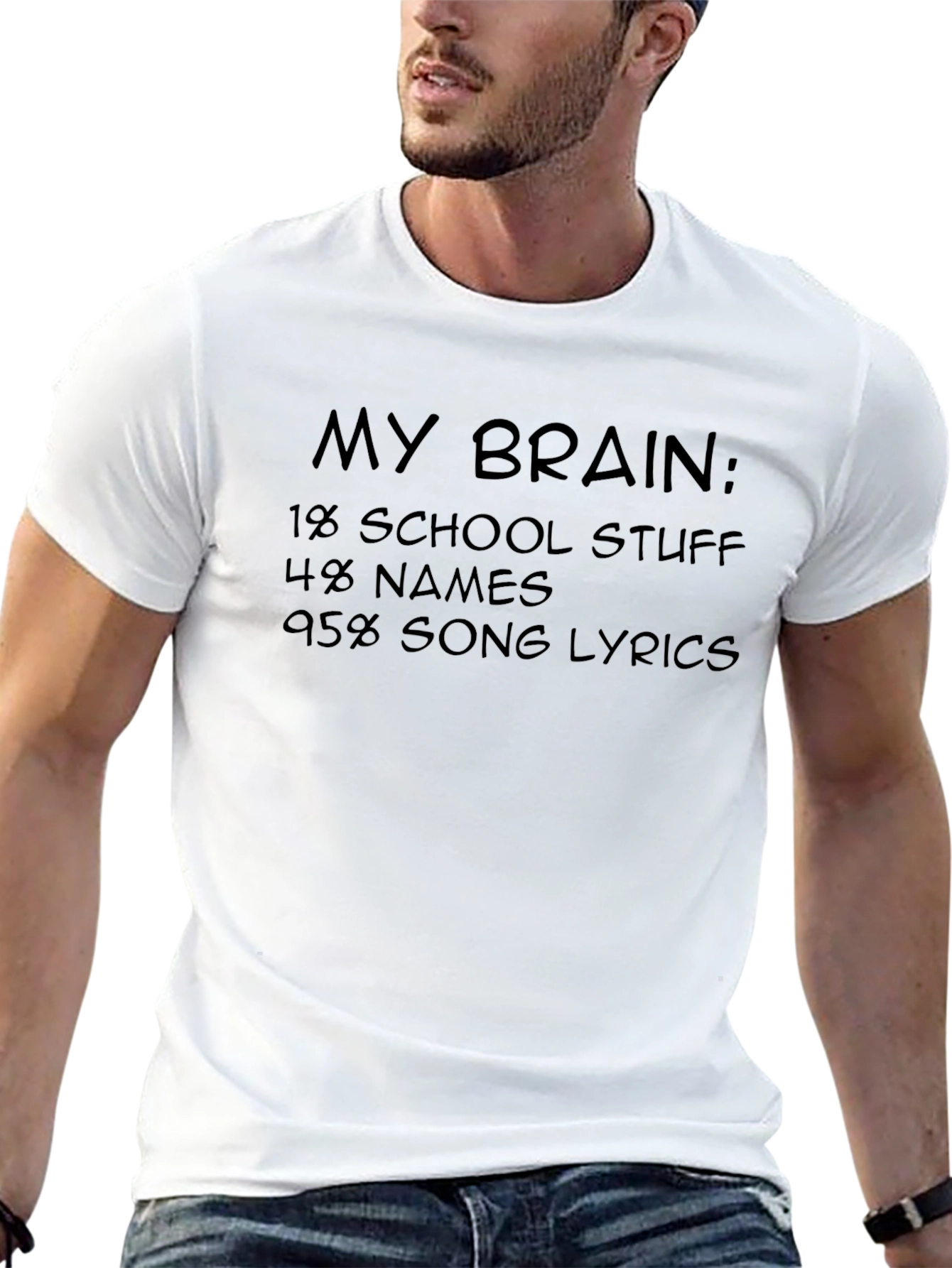 My Brain Song Lyrics T-Shirt - Black Novelty Tee