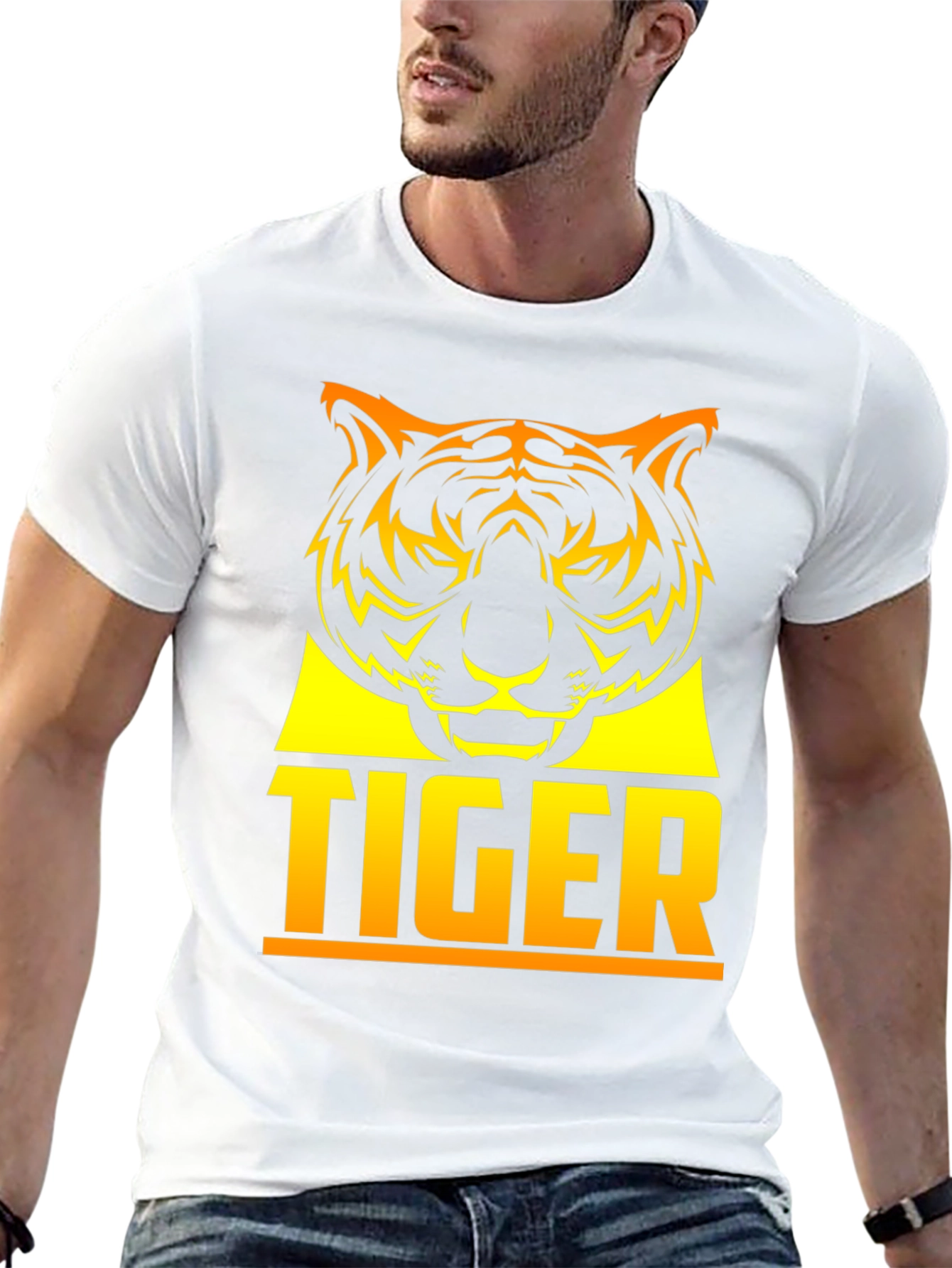 Bold Tiger Graphic Tee - Mens Black T-Shirt