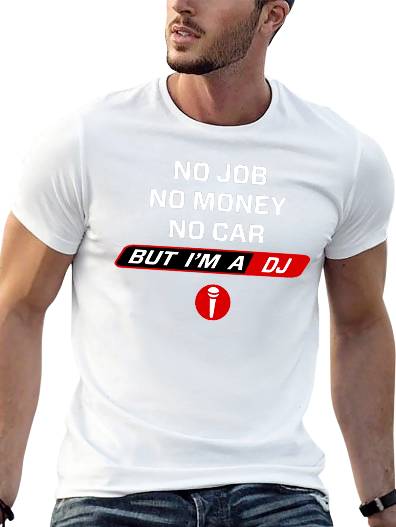 No Job No Money DJ Black T-Shirt