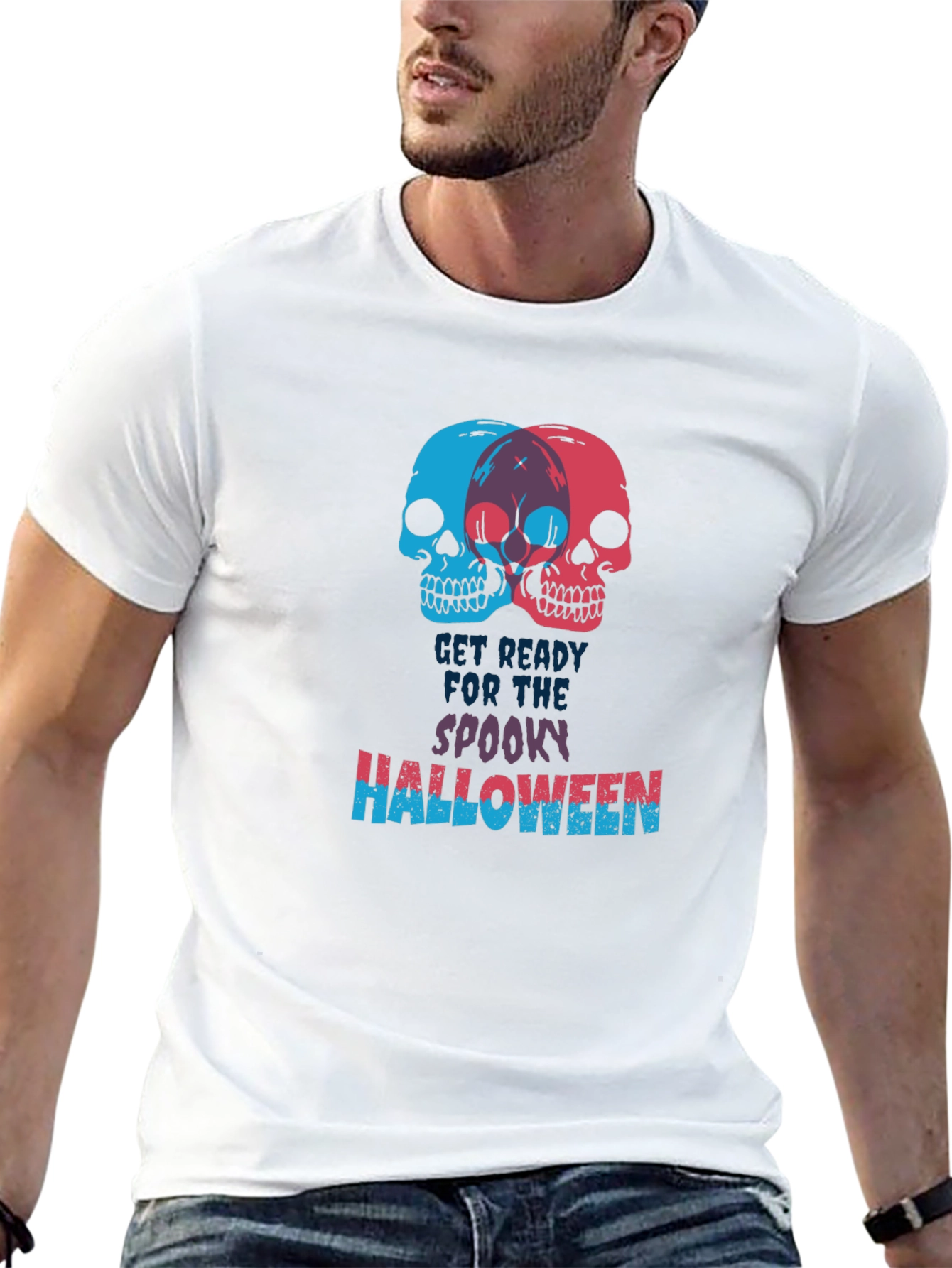 Spooky Halloween Skull Graphic Tee