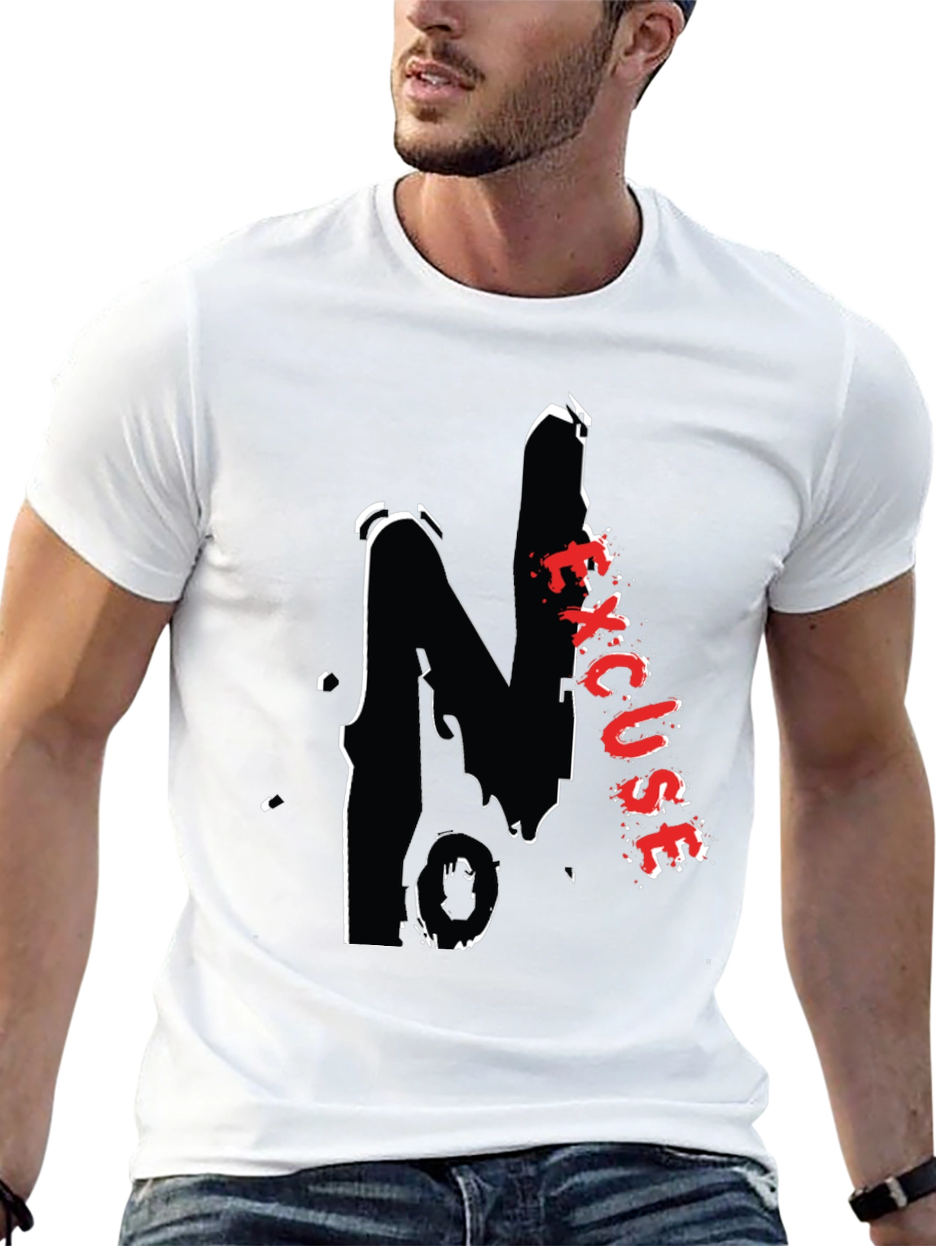 Black Graphic Tee - Excuse