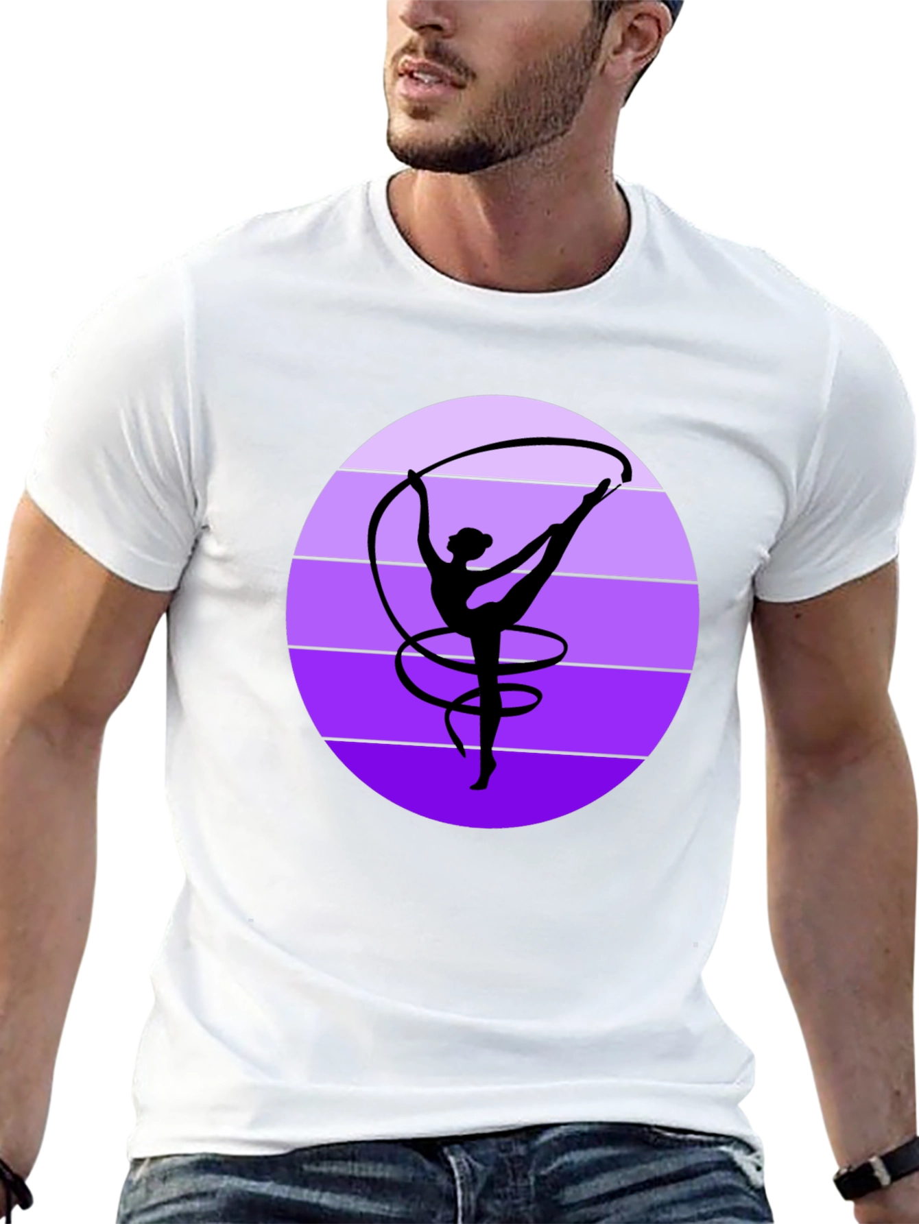 Gymnastics Ribbon Dance Graphic Tee - Stylish Black Shirt